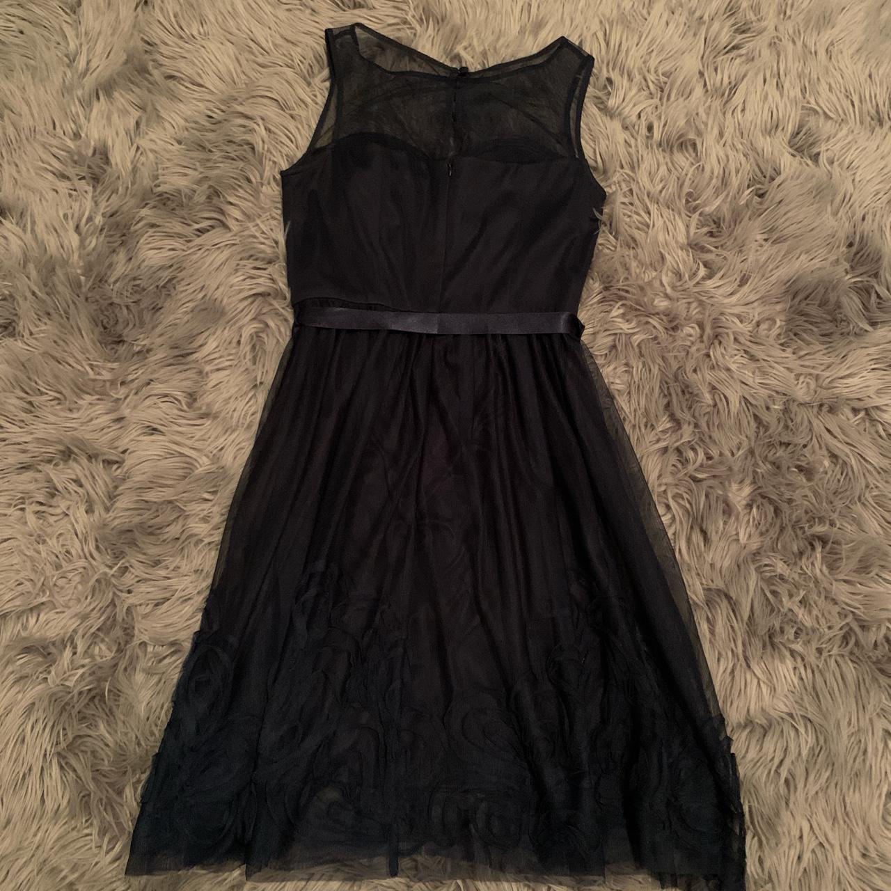 Navy Blue Eliza J. Semi Formal Dress (Floral print... - Depop