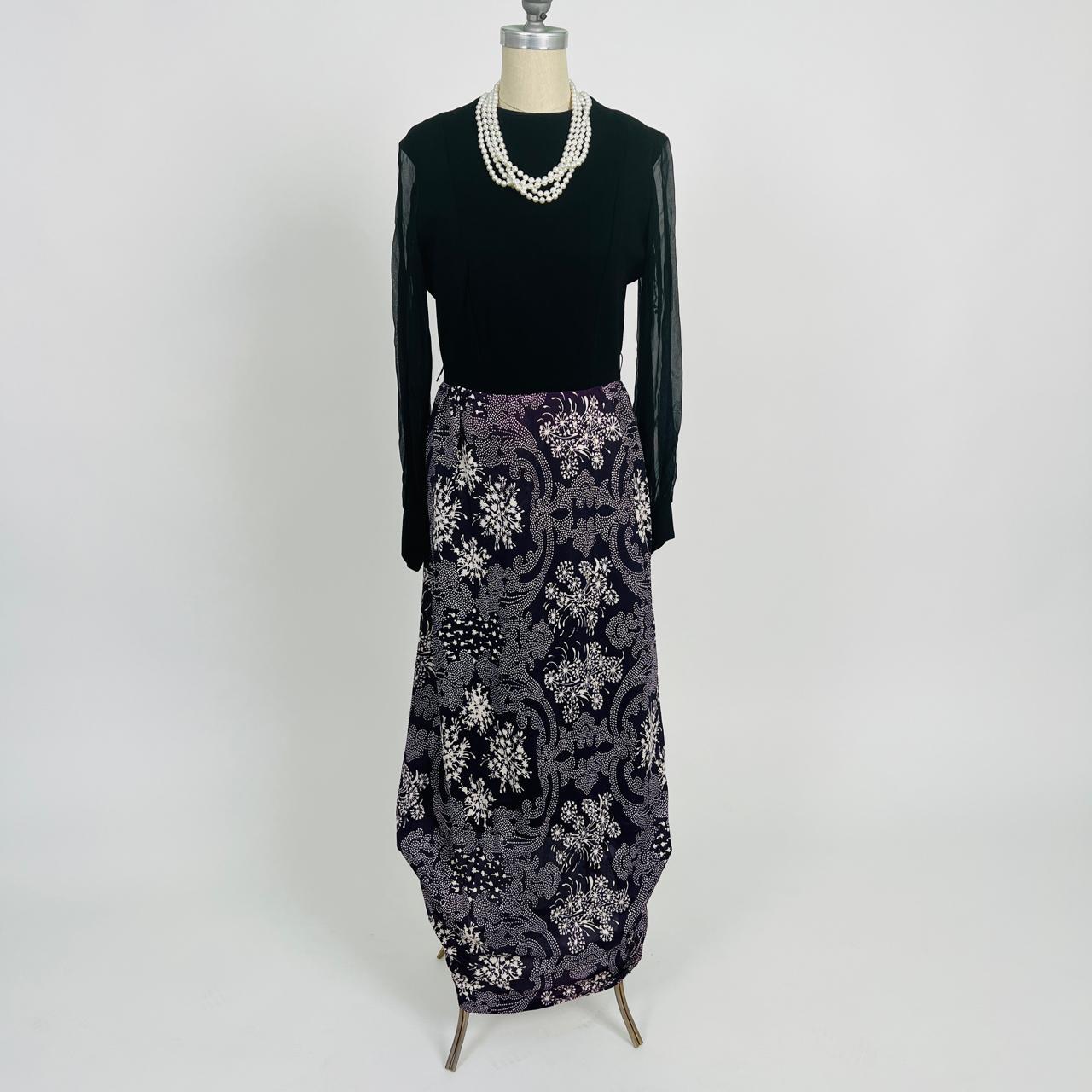 Vintage Purple and Black Dress Brand JC Penney... Depop