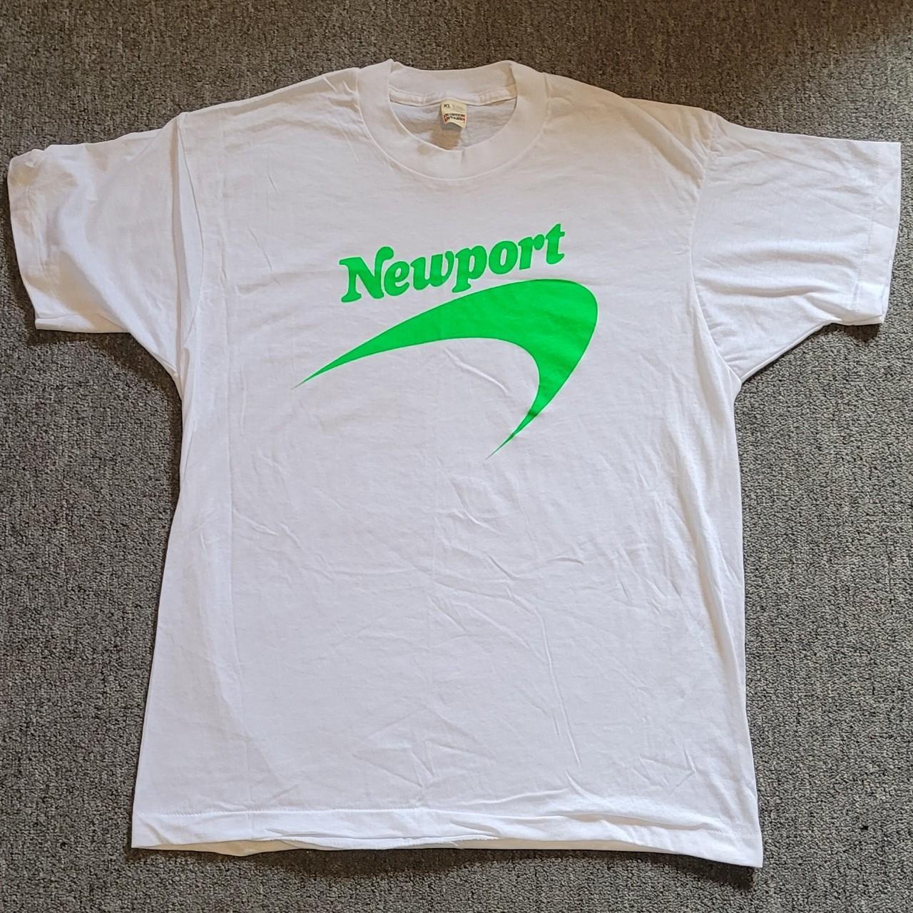 Vintage 80s Newport Cigarettes Logo T-shirt in size... - Depop