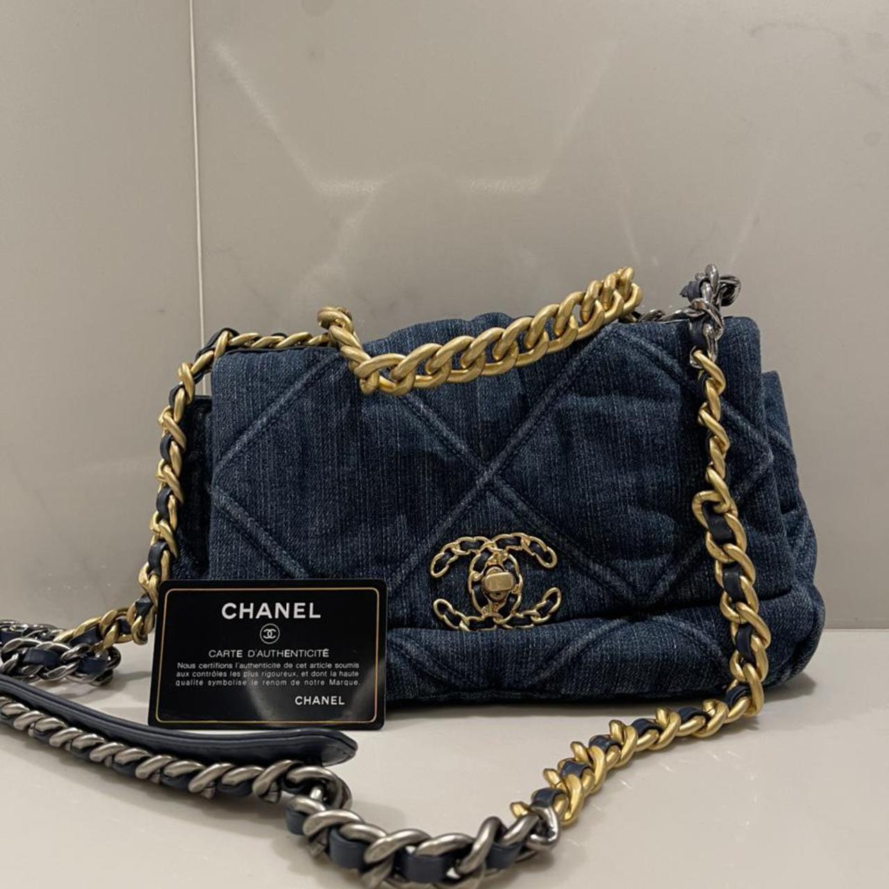 Stunning Chanel 19 denim quilted flap bag. - Depop