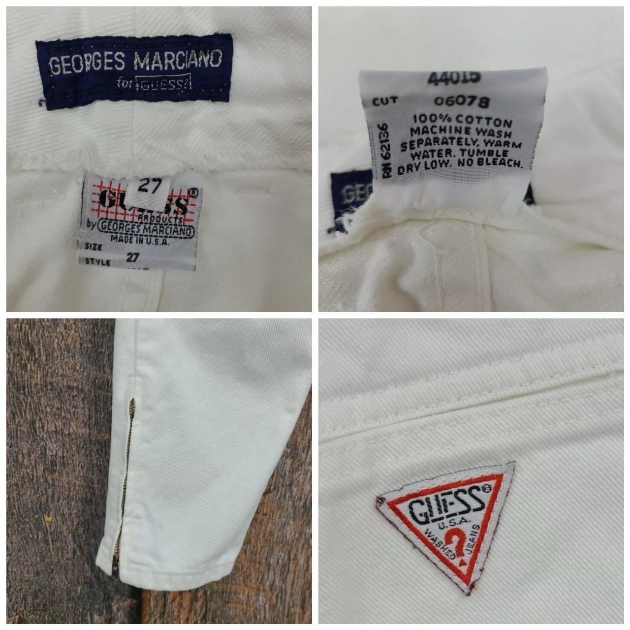 Vintage 80s Guess White Jeans Womens... - Depop