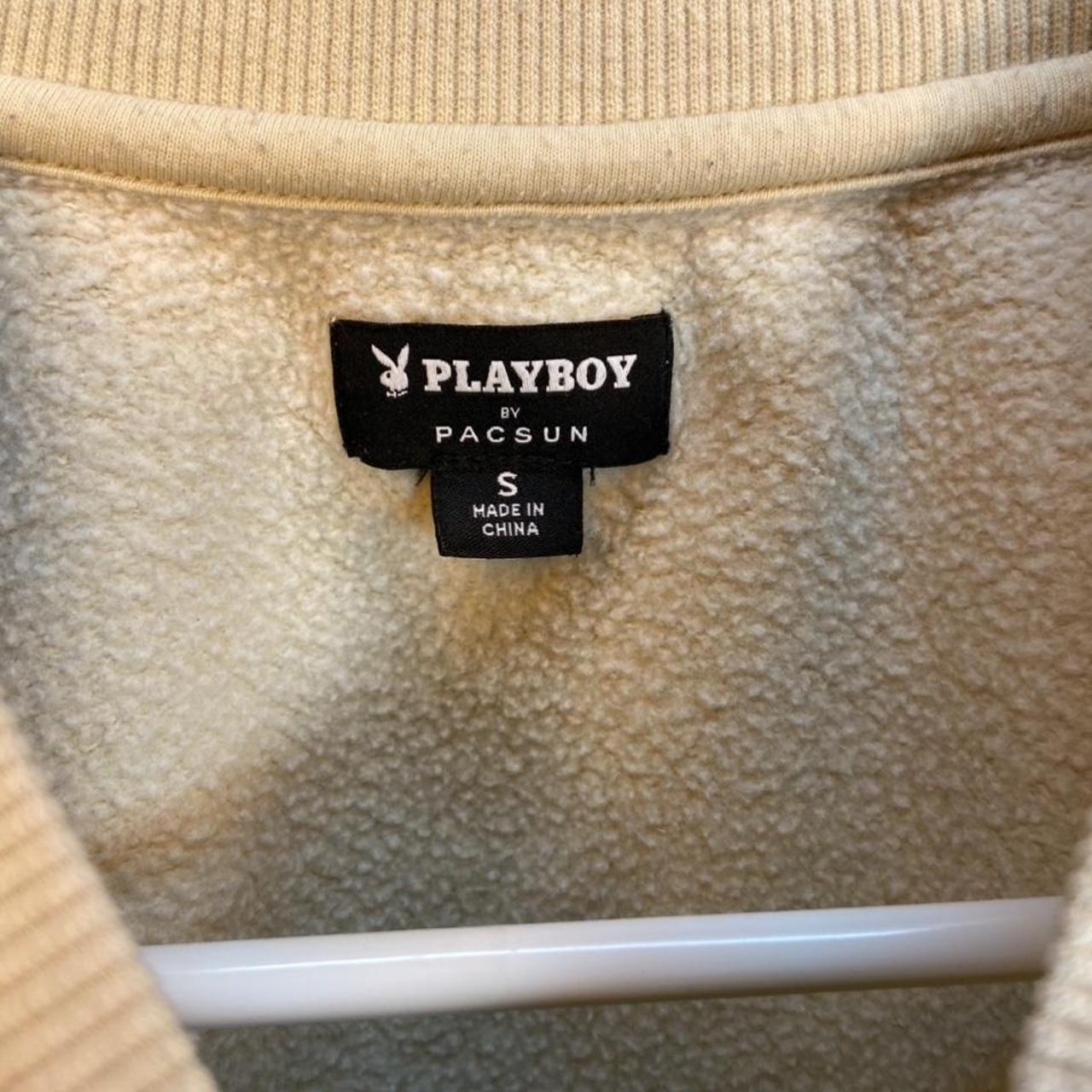 Playboy Women's Tan and Cream Sweatshirt | Depop
