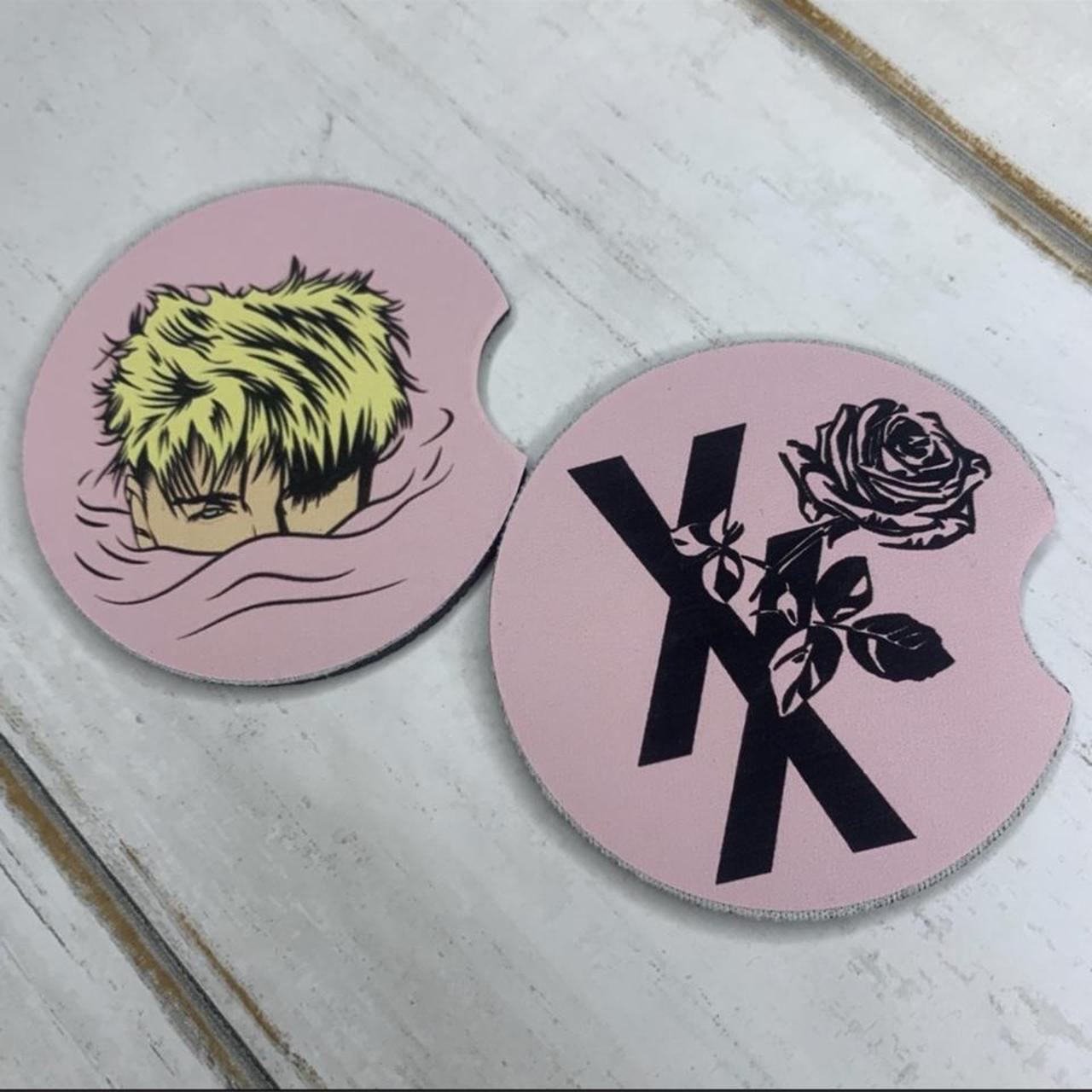 XX pink Rose MGK Car Coasters set of 2 neoprene... | Depop