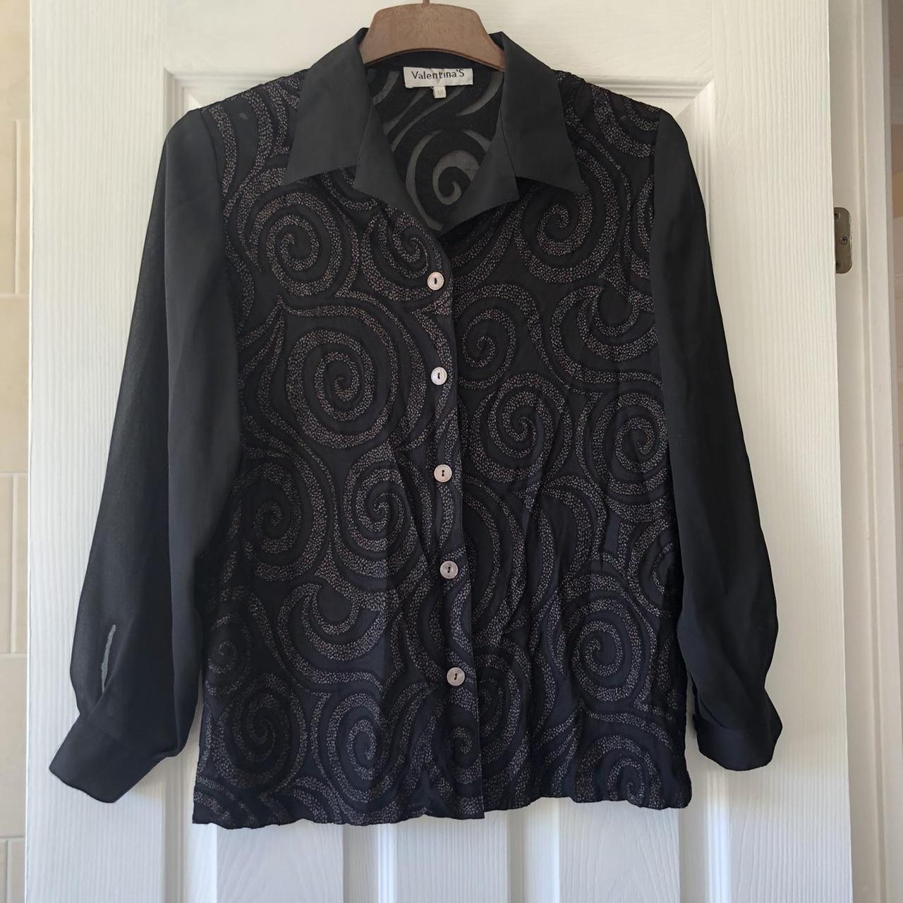 Women's Black and Silver Blouse | Depop