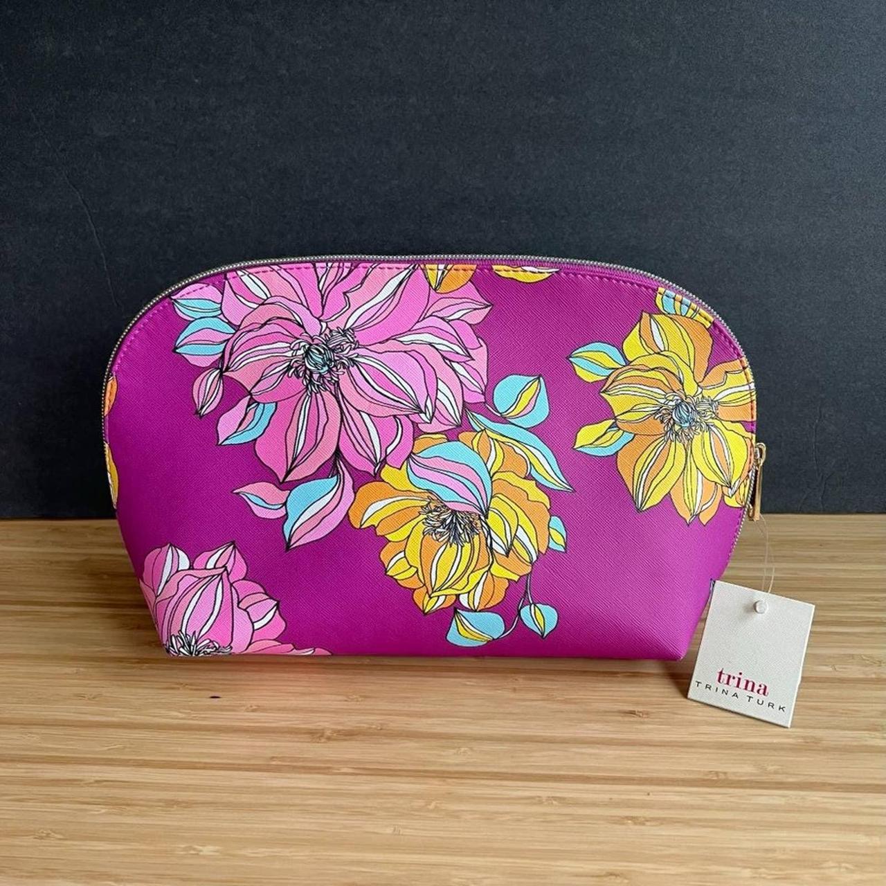 Trina Turk Floral Dome Cosmetic Bag Fuchsia pink... Depop