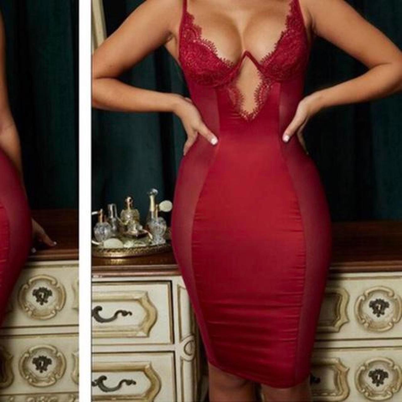 Deep Red Satin Dress