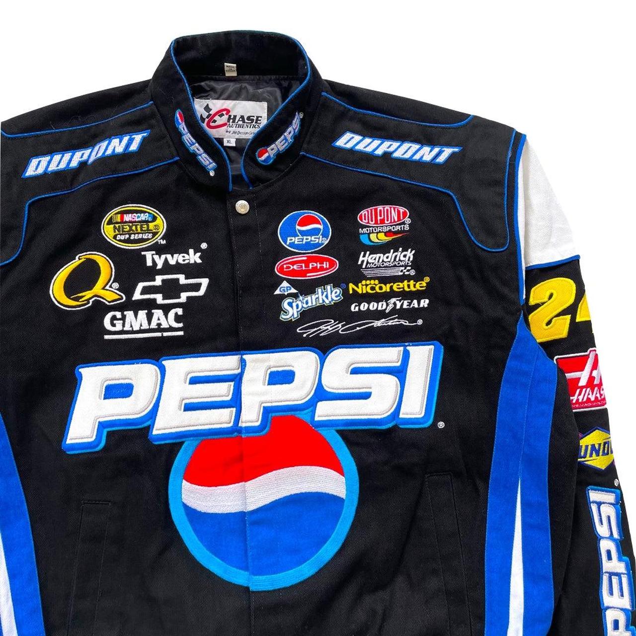 Vintage Black & Blue Pepsi NASCAR racing jacket, in... - Depop