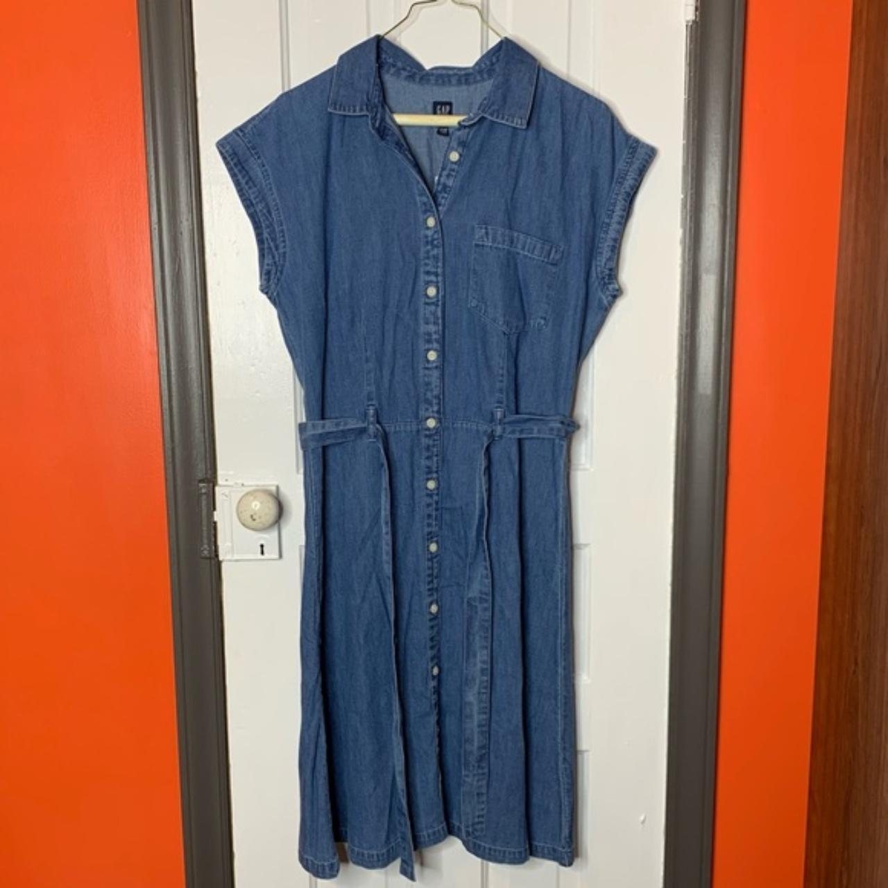 gap button down denim dress