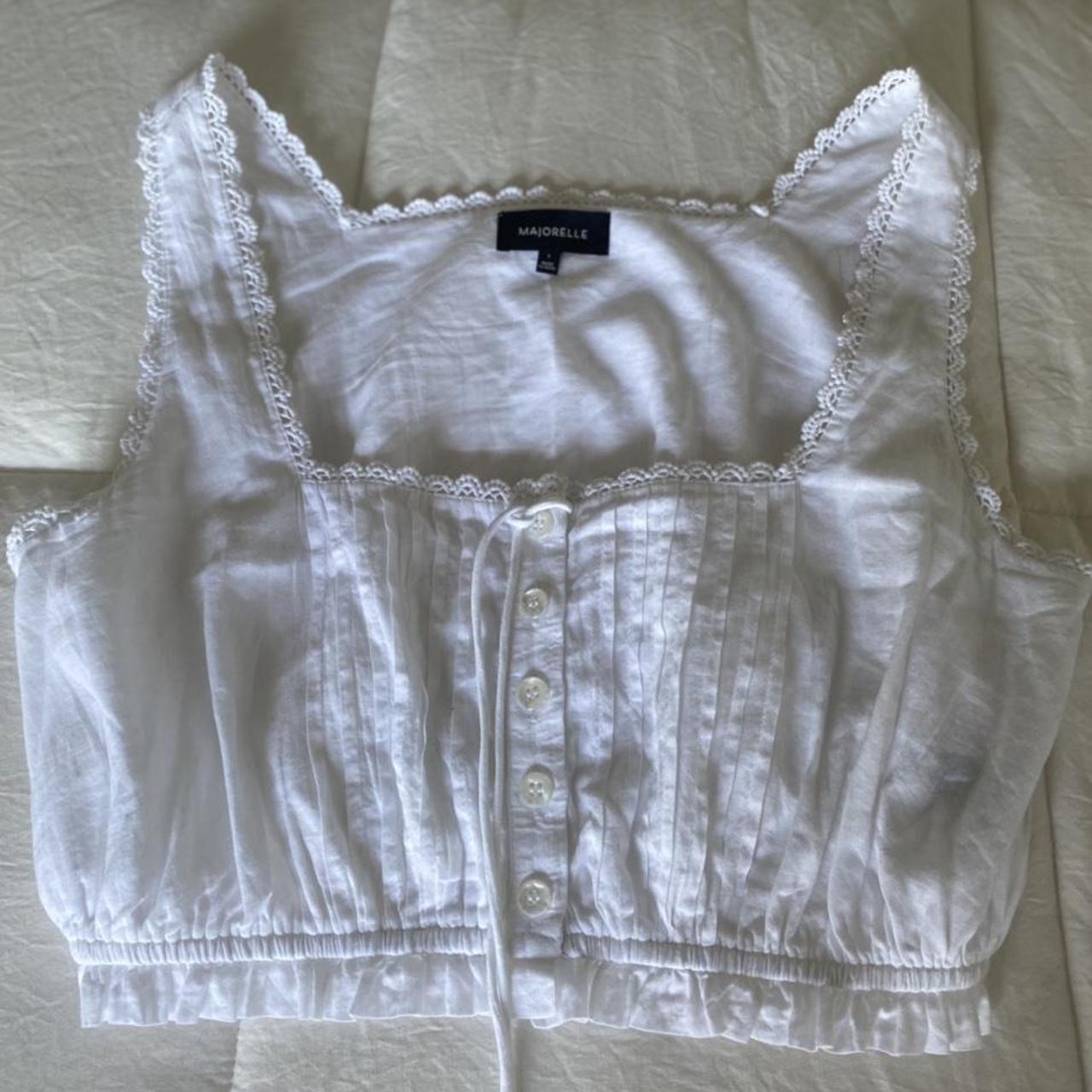 cutest white lace crop top -reminds me of some thing... - Depop