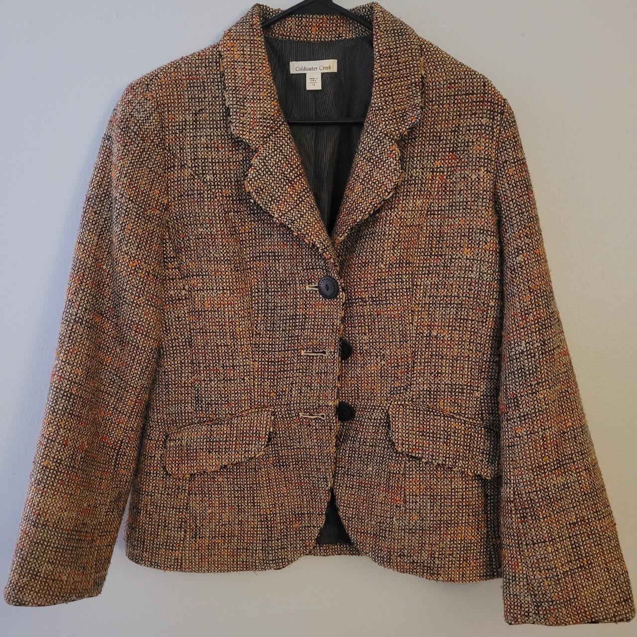 Coldwater Creek vintage boho rainbow tweed blazer,... - Depop