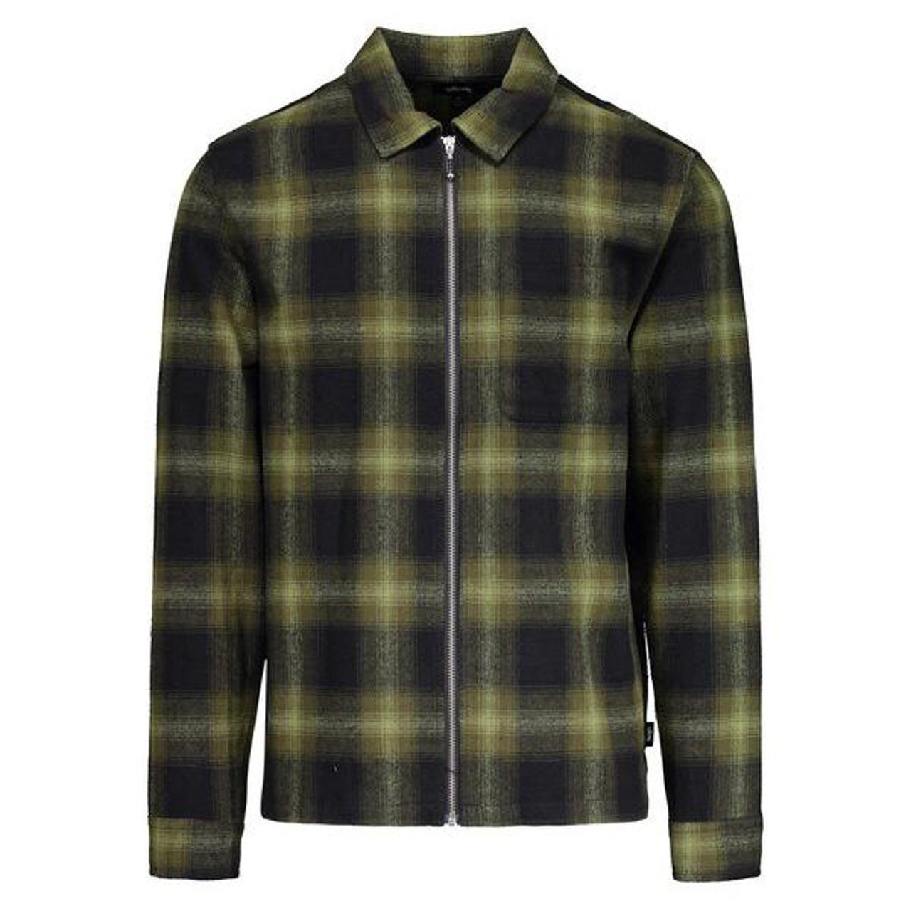STUSSY Zip Up Shadow Plaid Ls Shirt Mサイズ