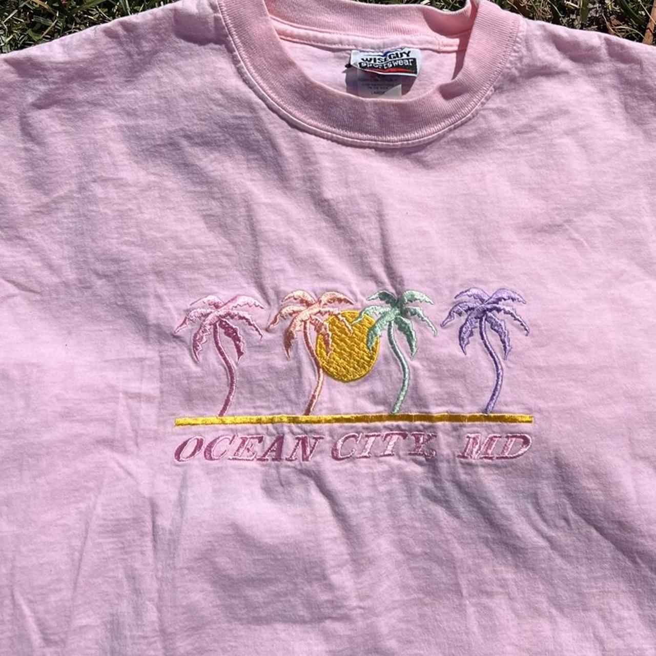 Light pink Y2K vintage ocean city t-shirt. Lighter... - Depop