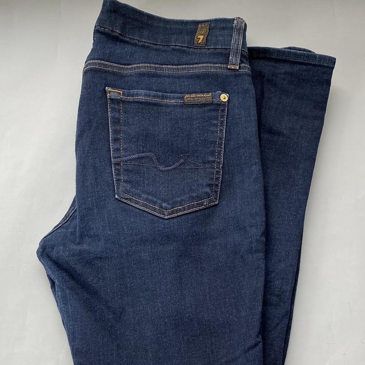 7 For All Mankind Seven Jeans Dark Wash Stretch... - Depop