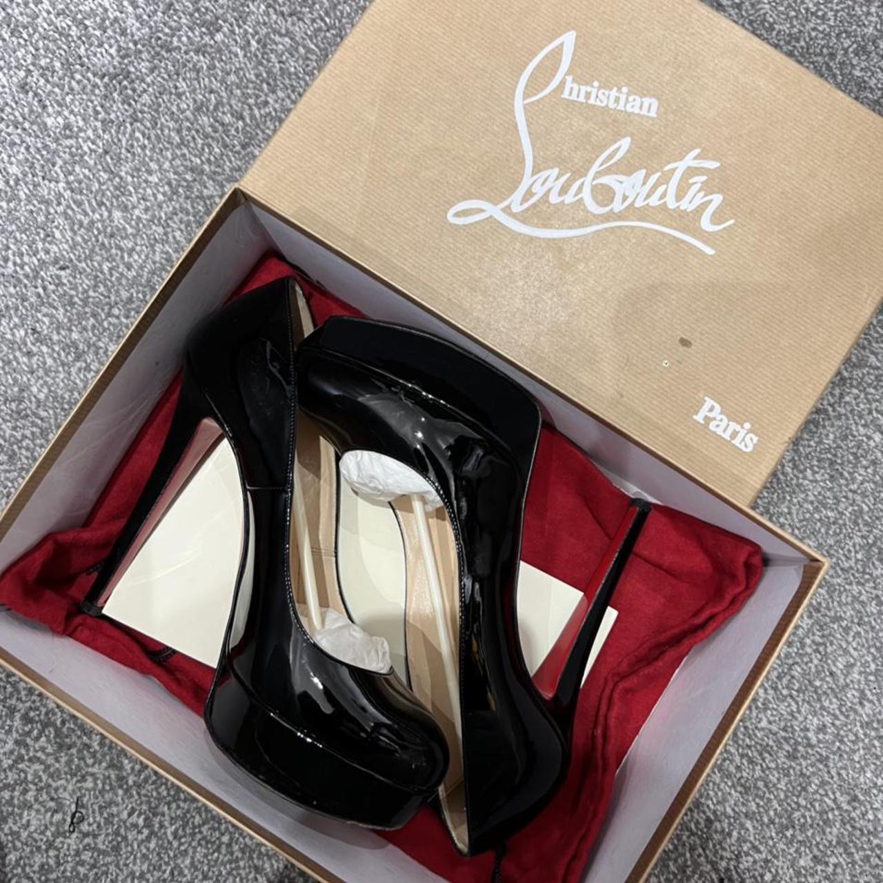 Christian Louboutin Bianca patent heels black Size... - Depop