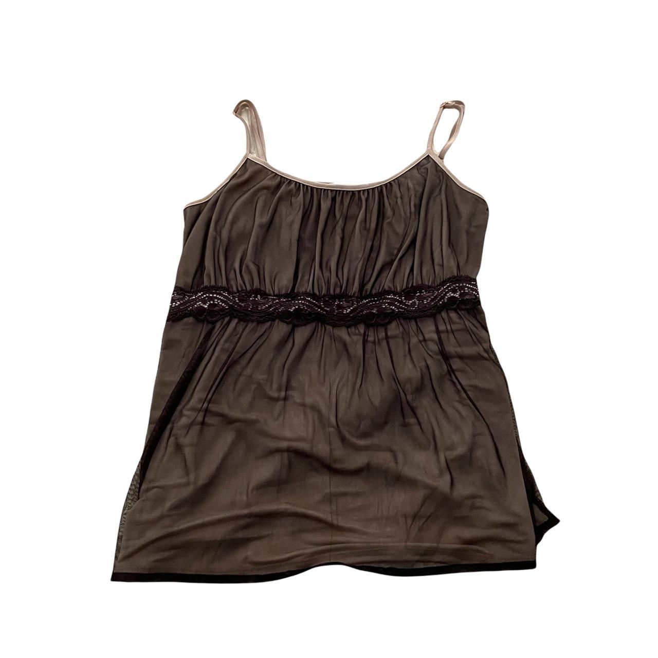 sheer brown laced tank top, this one is so cute so... - Depop