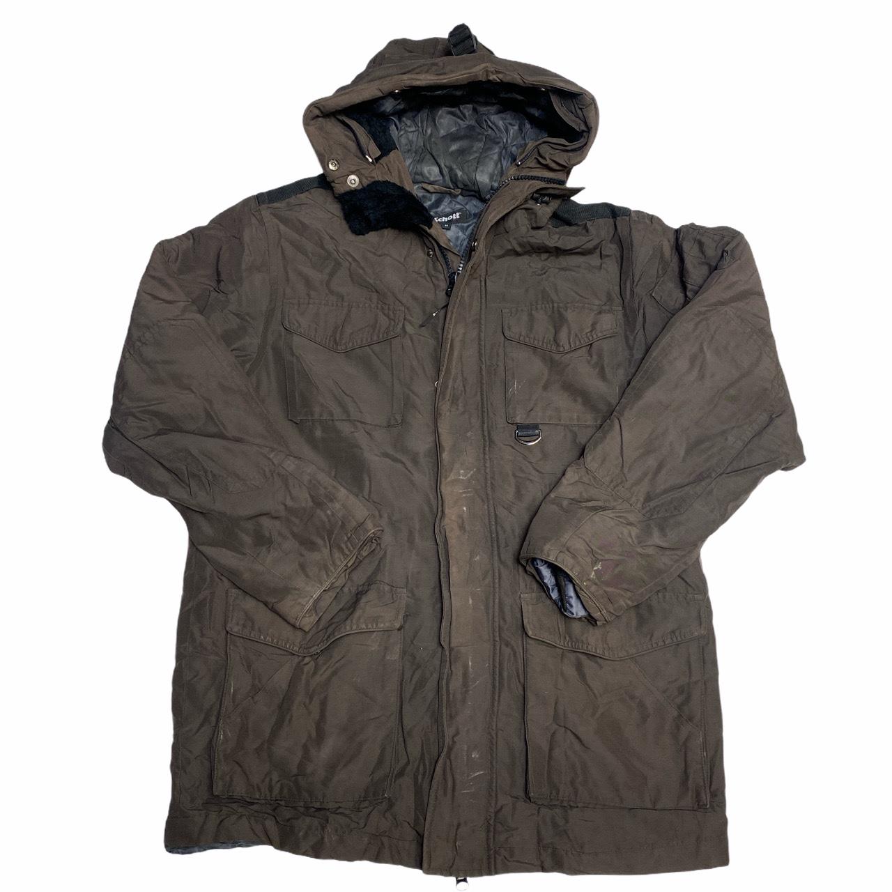 Vintage Schott coat jacket. Front zip pockets.... Depop