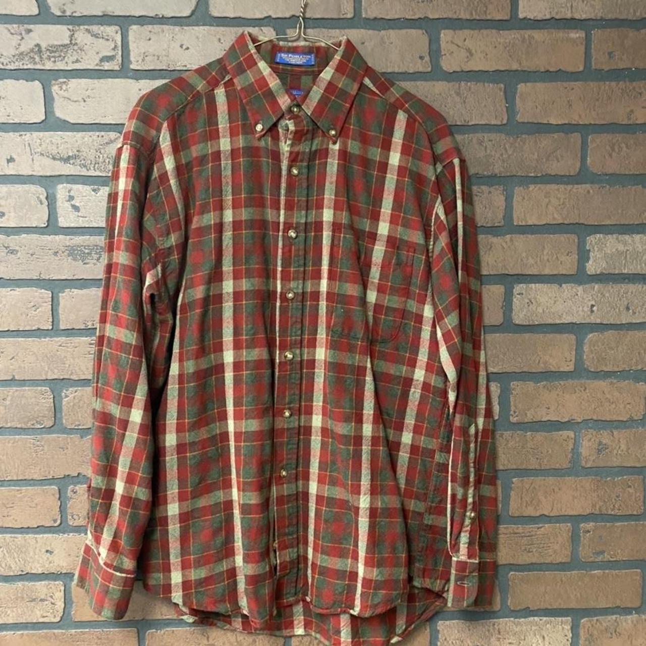 Pendleton Wool Plaid Flannel Button Down Size... - Depop