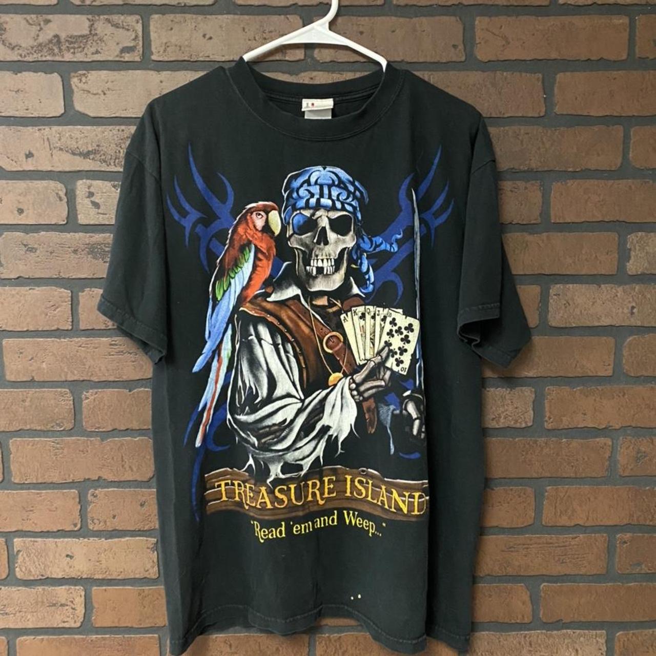 Vintage Treasure Island Pirate Graphic T Shirt Men’s... - Depop