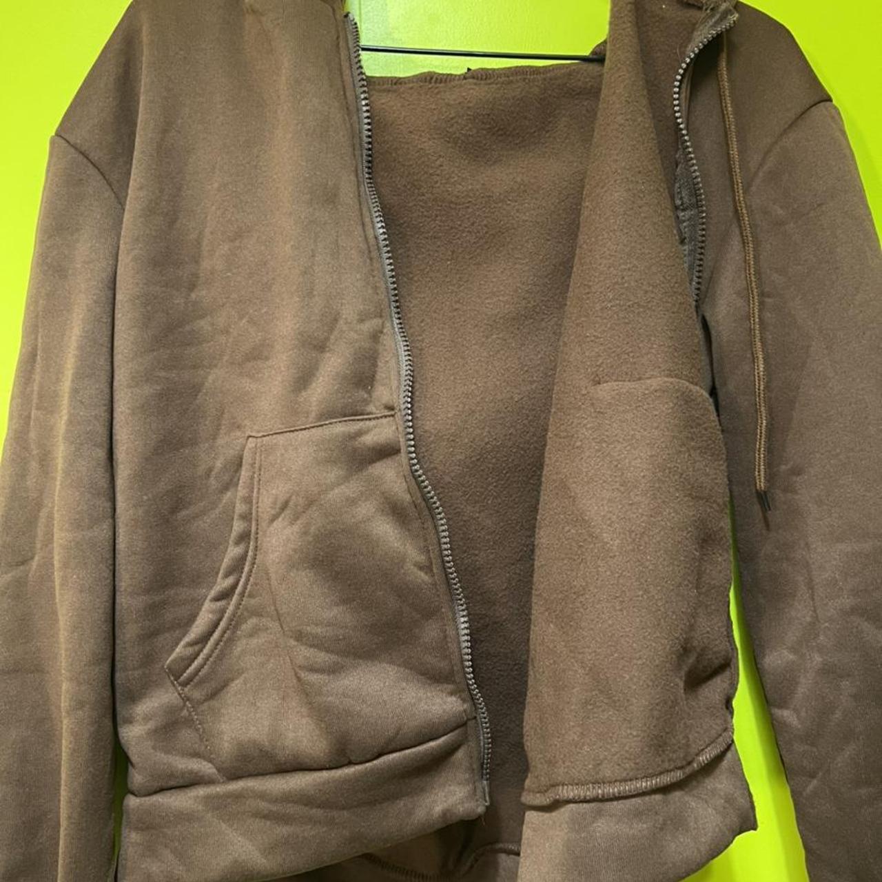 brown shein zip up hoodie, worn a few times Depop