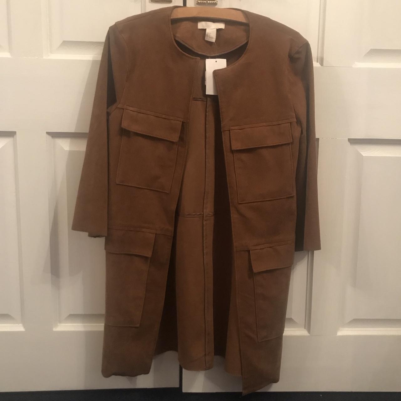 Faux suede coat clearance h&m