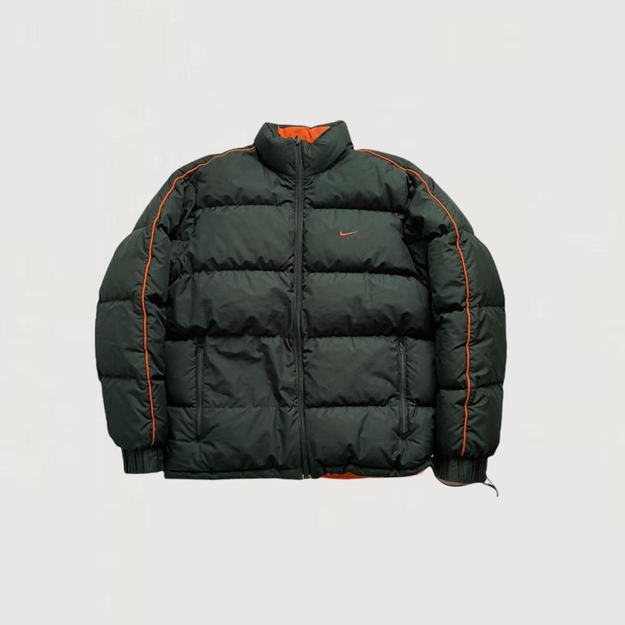 orange and green nike bubble coat