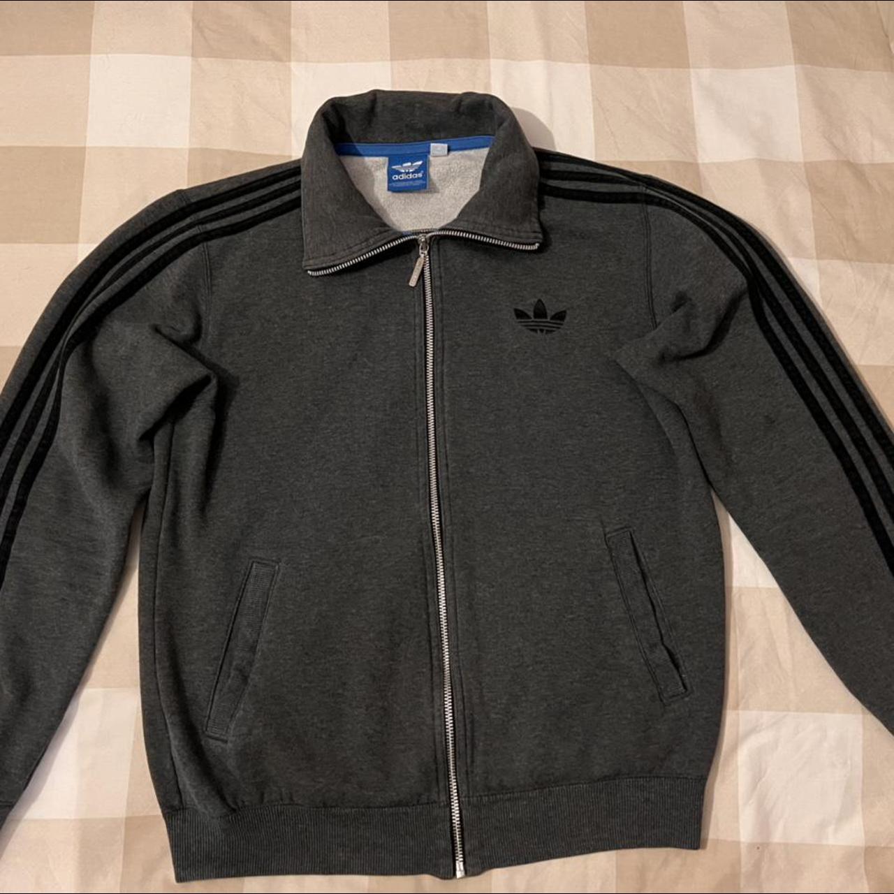 Adidas Men's Grey and Black Jacket | Depop