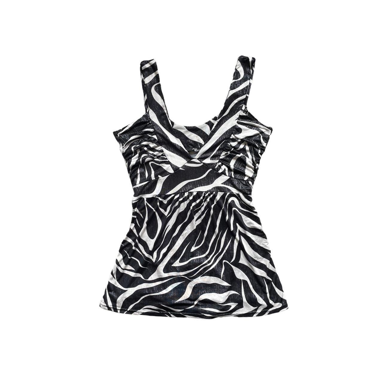 2007 Jane norman black and white sparkly zebra print... - Depop