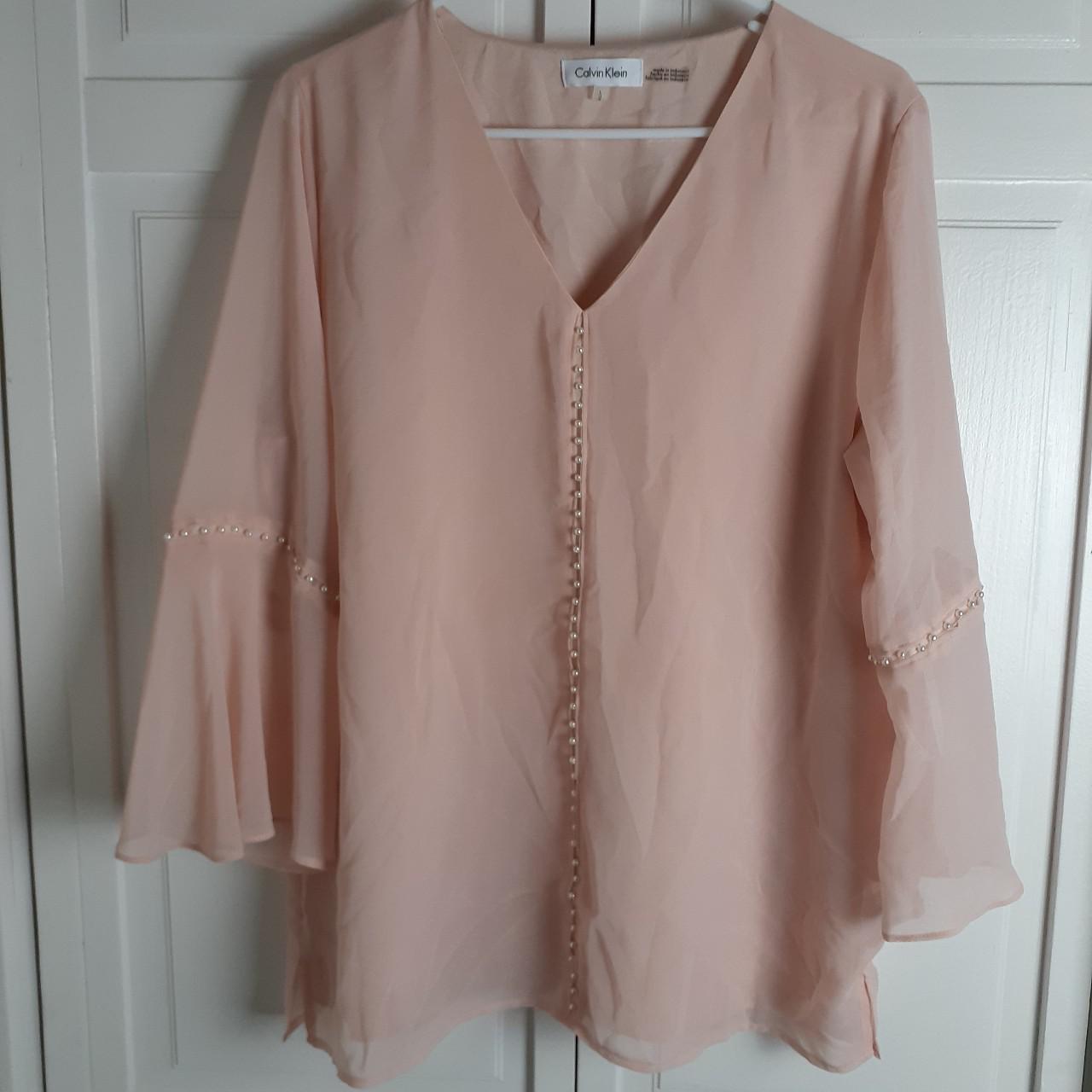 Calvin Klein Women S Blouse Blush Pink Size Large L Depop