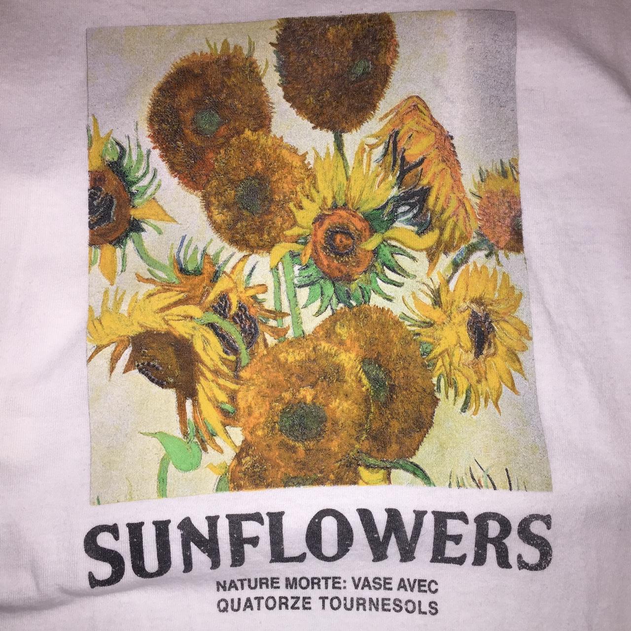 Sunflowers by Vincent Van Gogh white crop top. Has... Depop