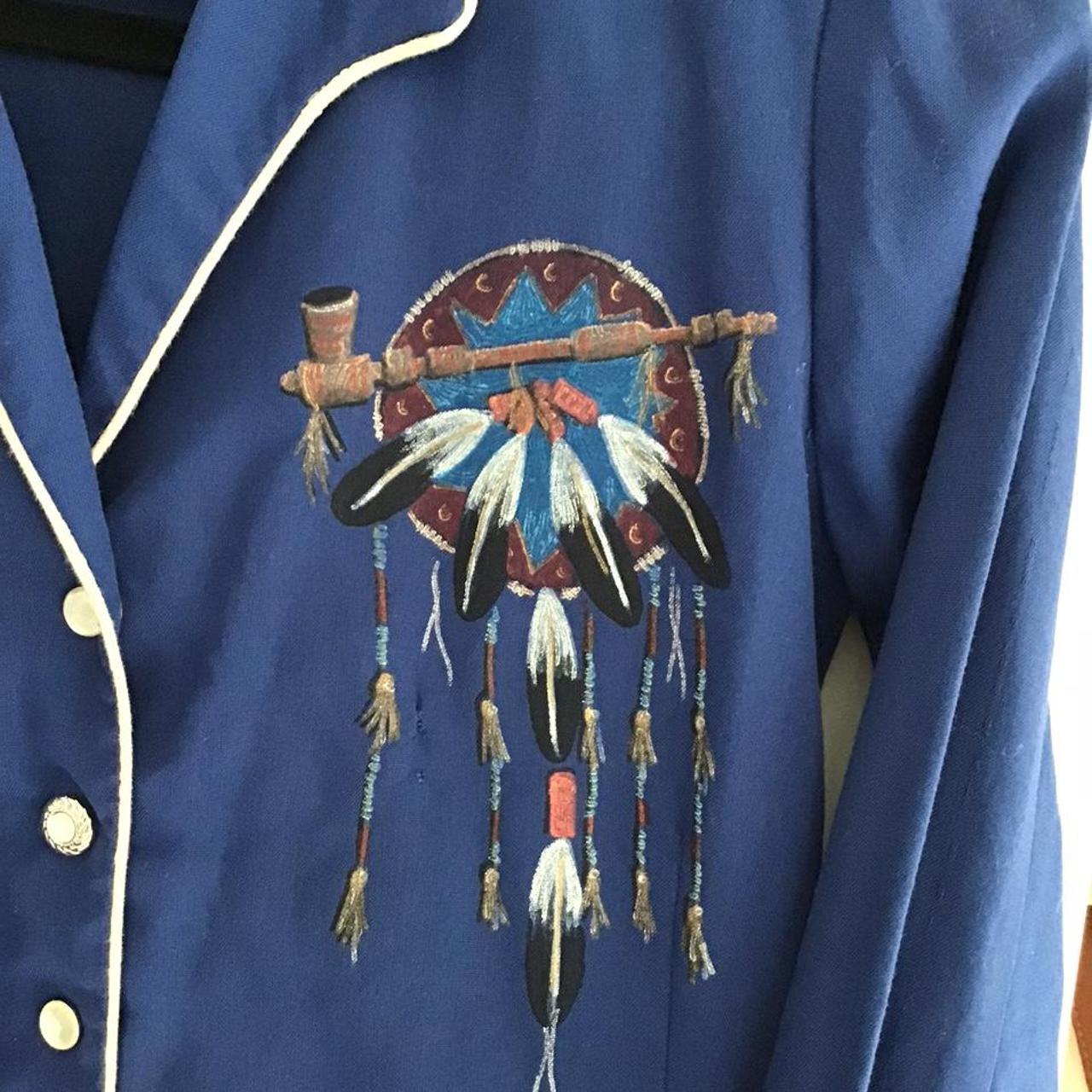 Amazing Hand Painted 70s Navajo Print Western Shirt... - Depop