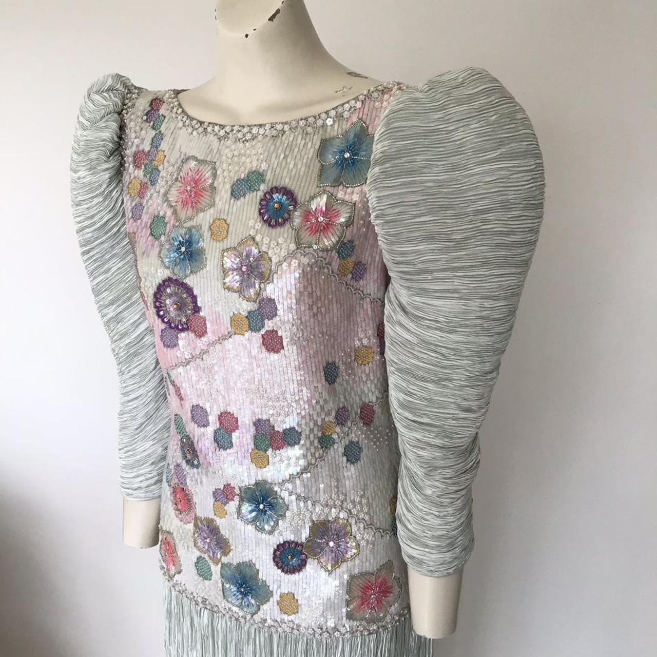 MARY McFADDEN Couture EPIC Bead Formal Sequin Met... Depop