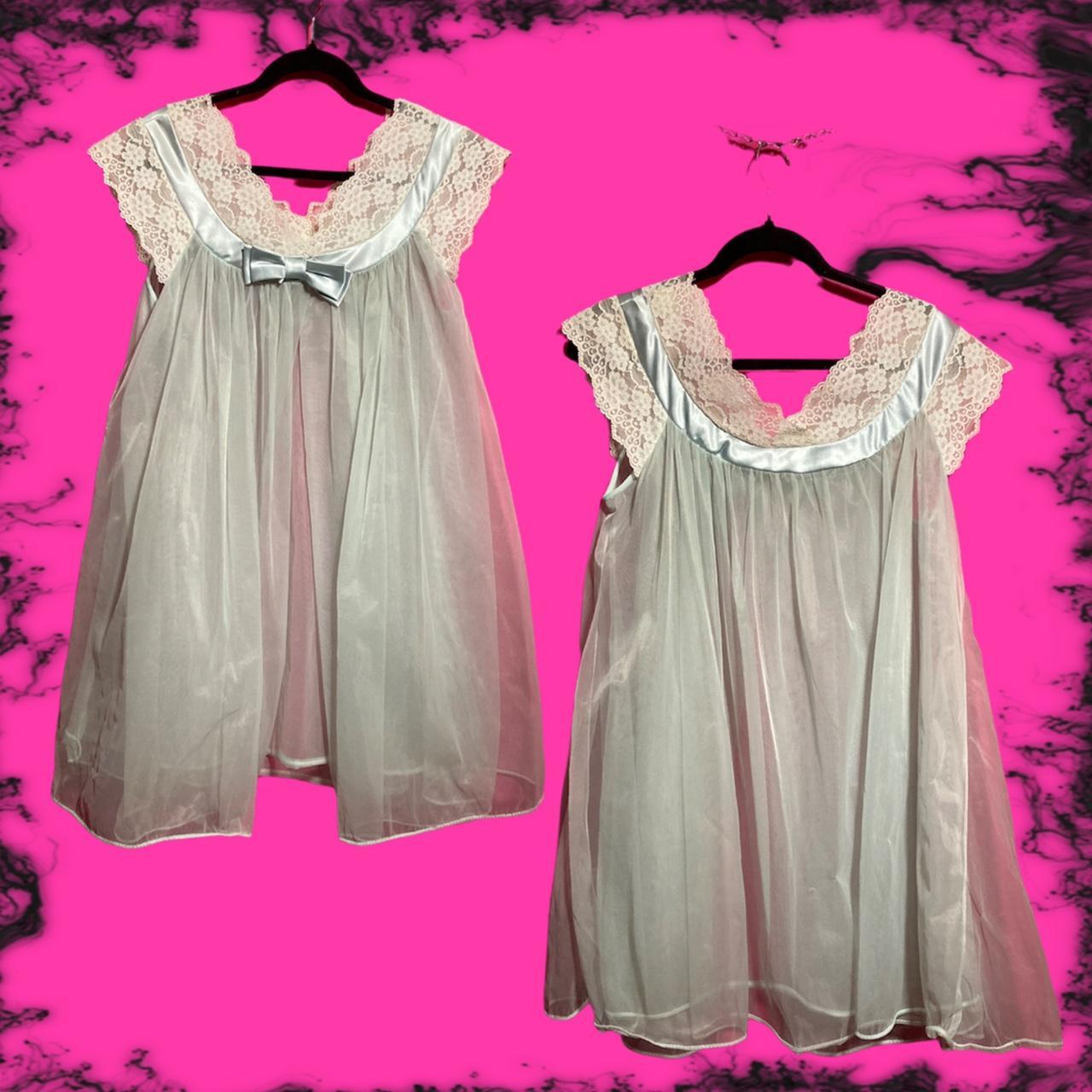 Light blue vintage 1960 s babydoll nightgown with Depop