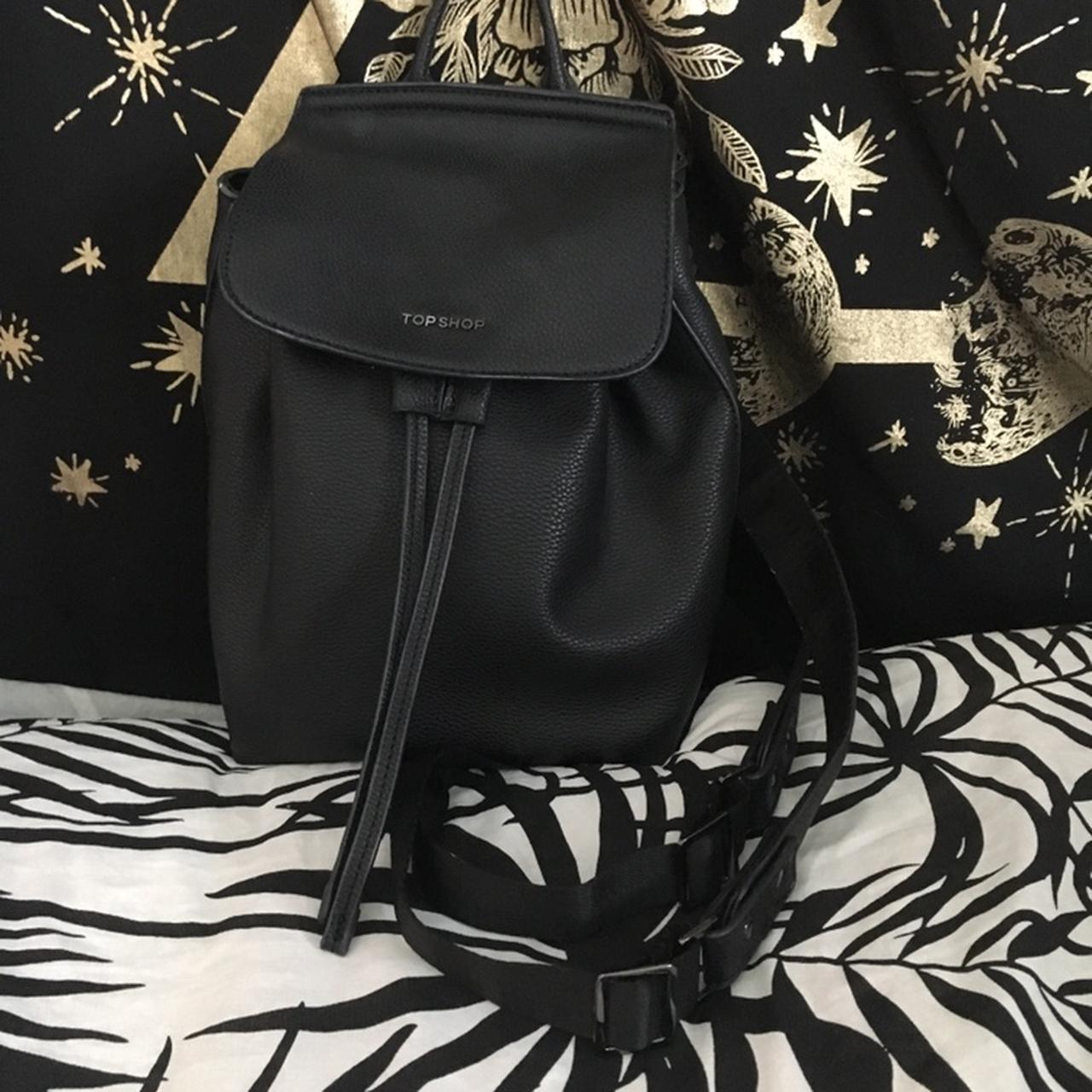 Topshop black online backpack