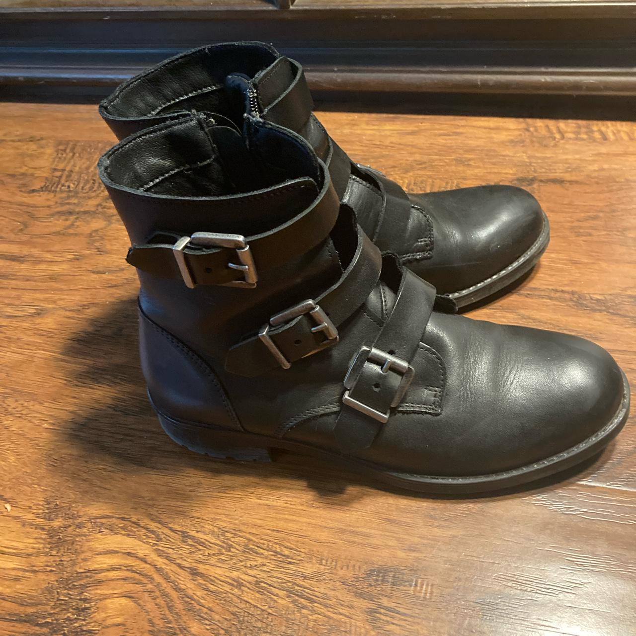 Black buckle leather ankle boots. “Chabers brand.”... - Depop