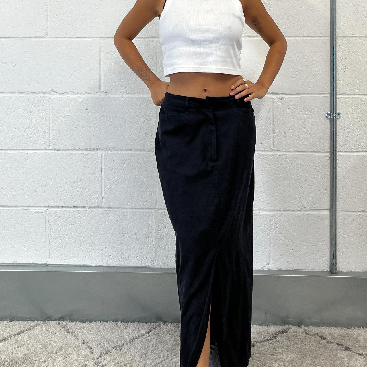 Vintage black maxi skirt, waist 26 inches Please... - Depop