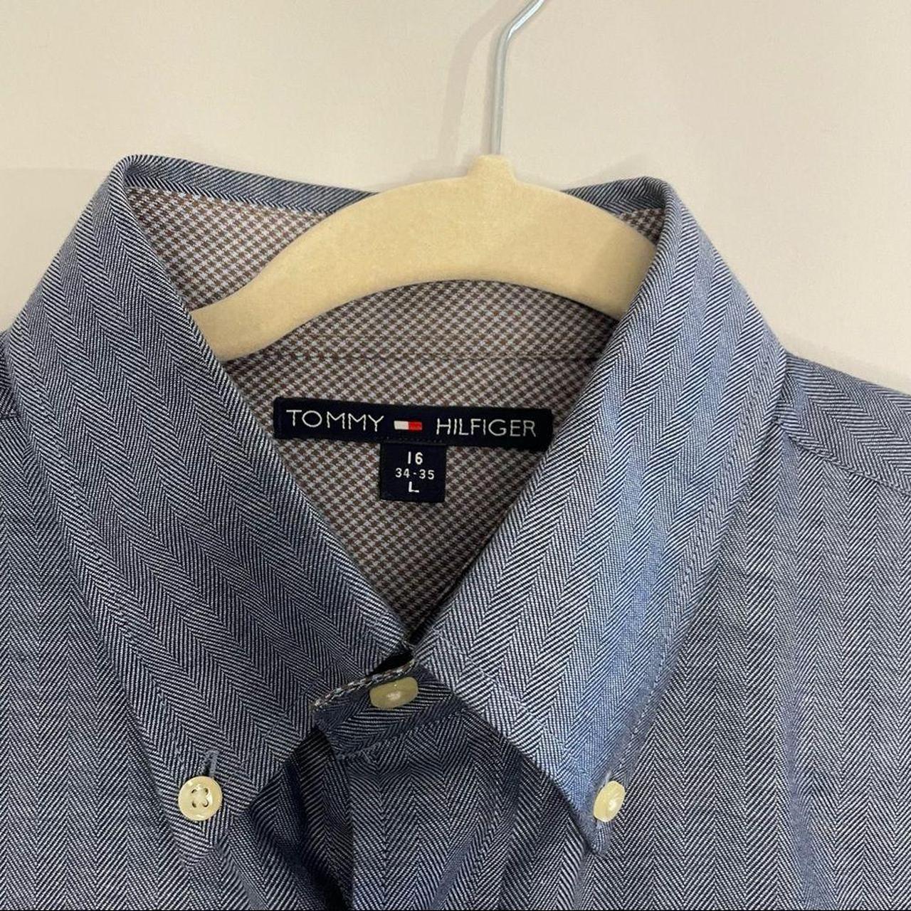 Tommy Hilfiger Blue Button Down Dress Shirt... - Depop