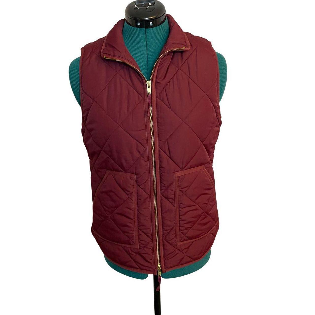 J. Crew Quilted Puffer Vest Maroon Red Deep. Depop