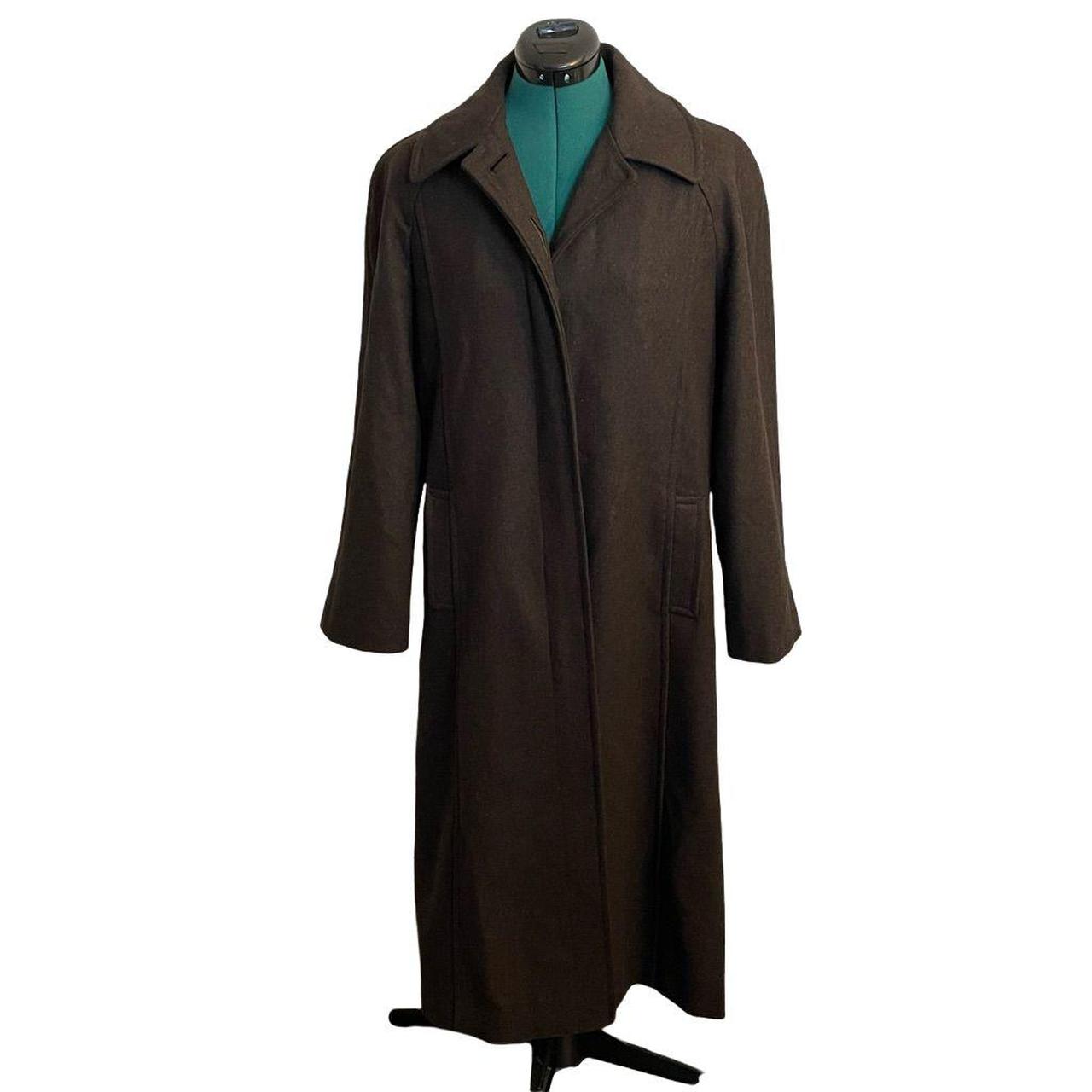 Extra Long Wool Trench Coat Chocolate... Depop