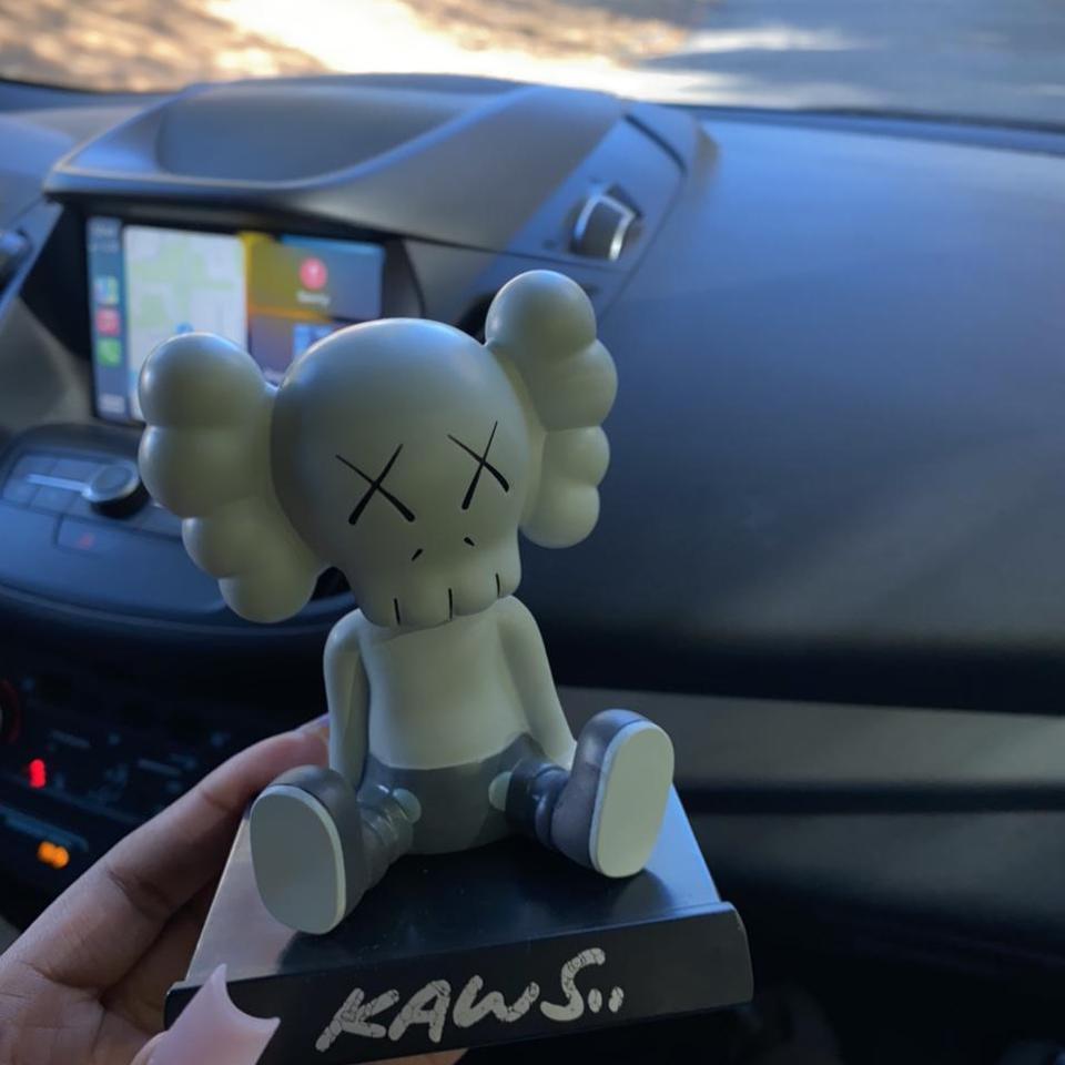 KAWS mini figure keychain black colorway Popular - Depop