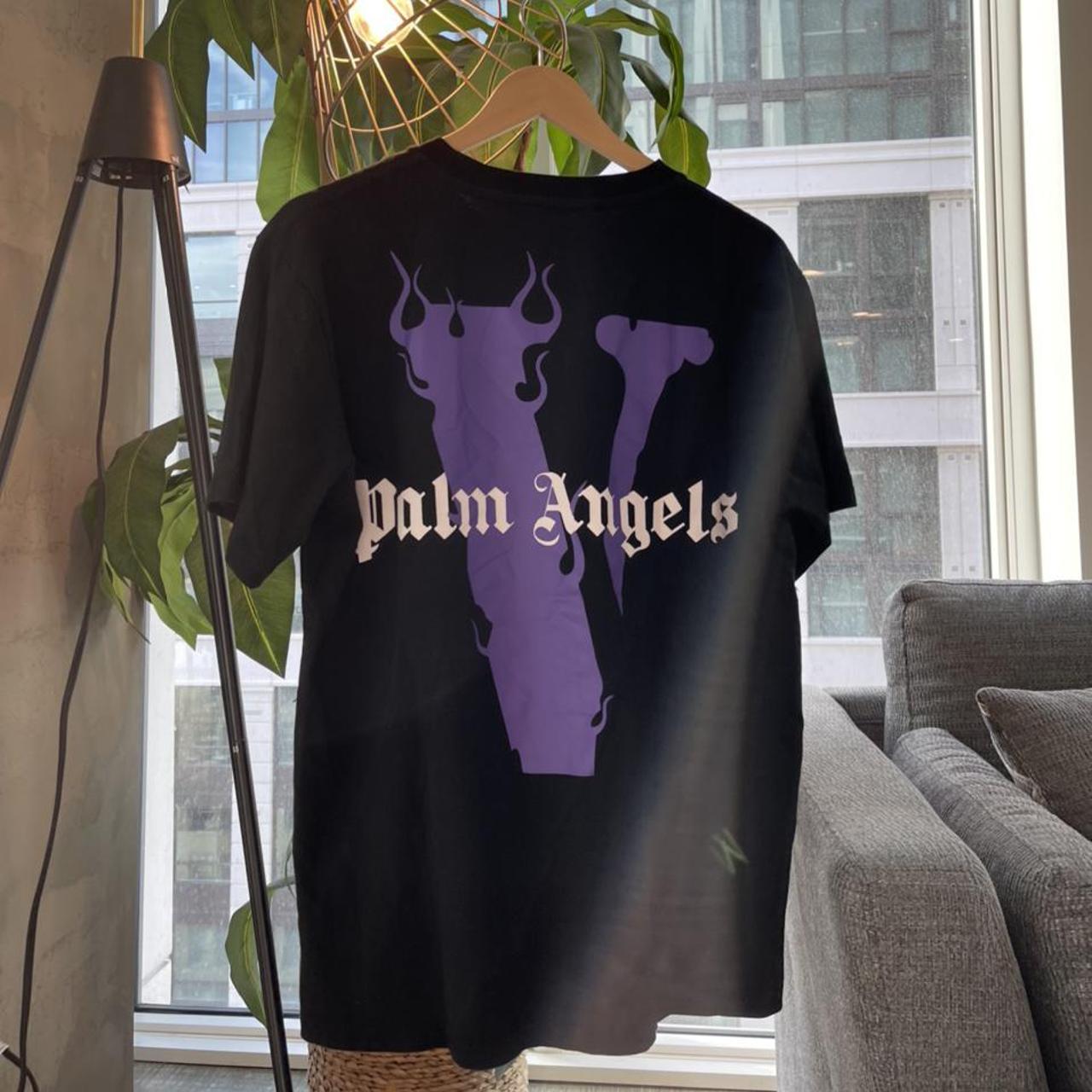 Vlone palm angels tee Size: XL - Depop