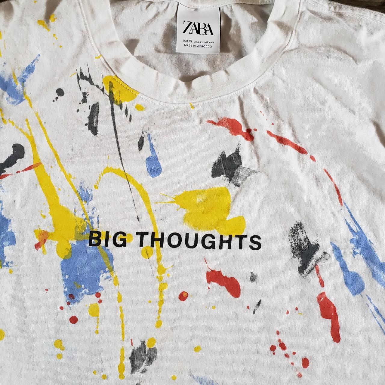 Zara Big Thoughts Splatter T-Shirt Excellent | Depop
