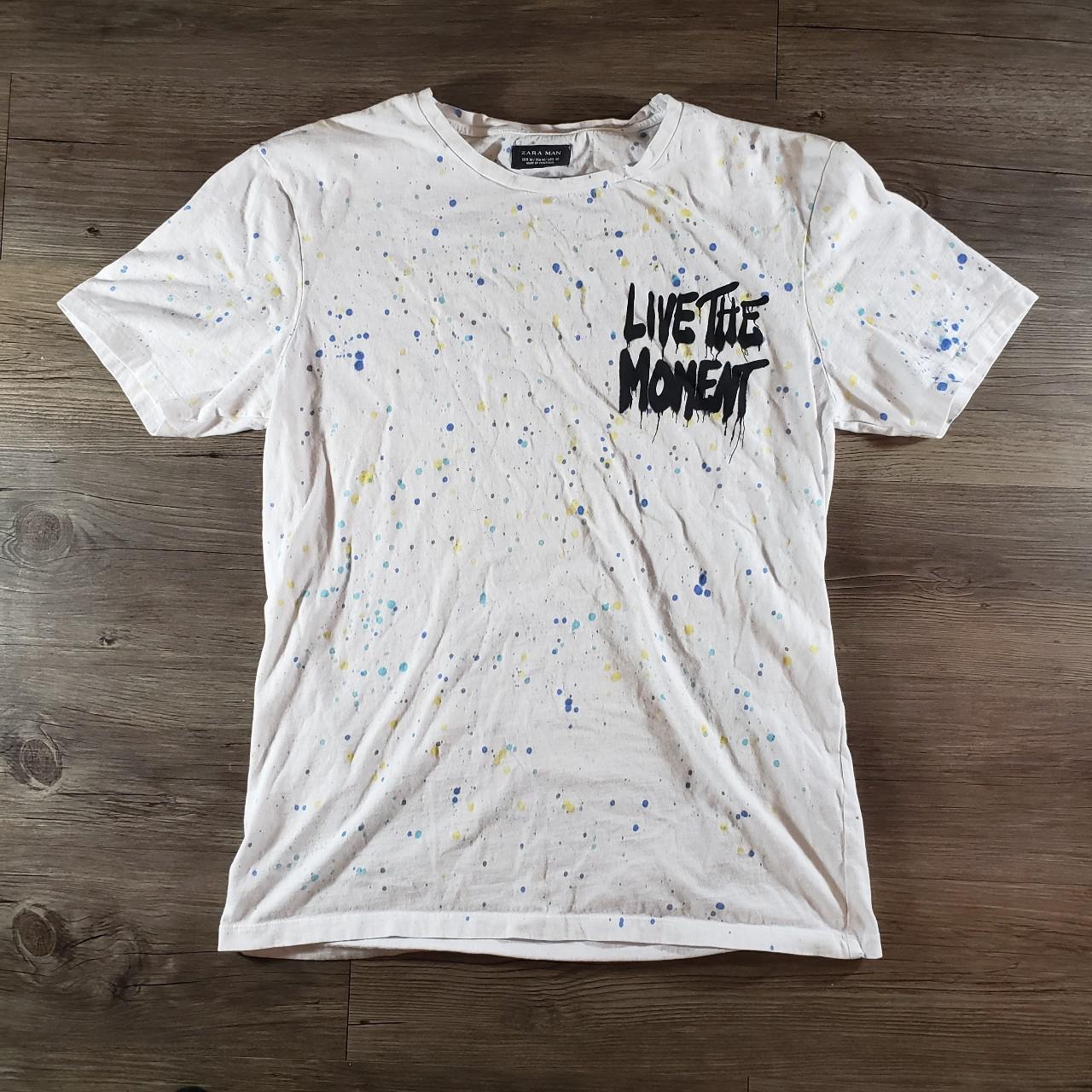 Zara Big Thoughts Splatter T-Shirt Excellent | Depop