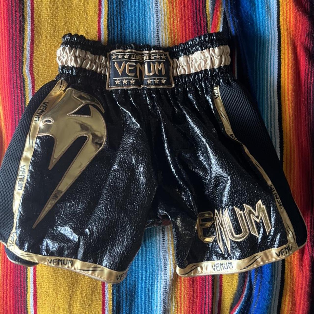 Women's Black and Gold Shorts Depop