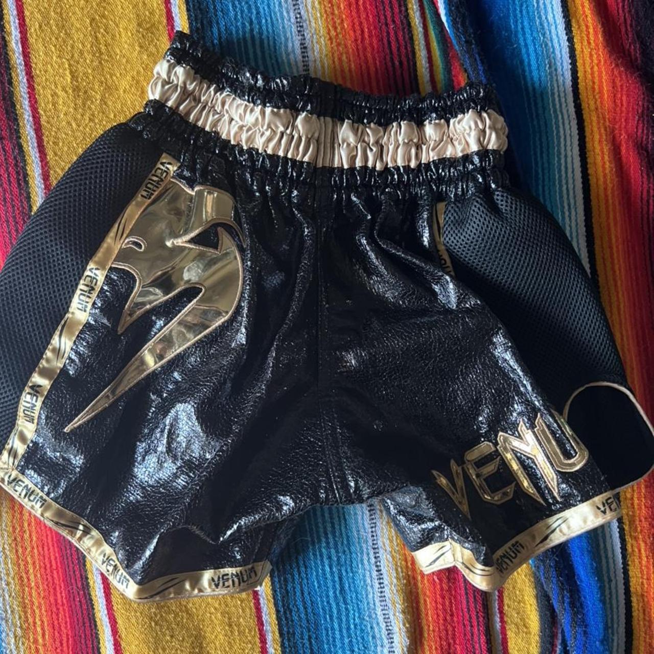 Women's Black and Gold Shorts | Depop