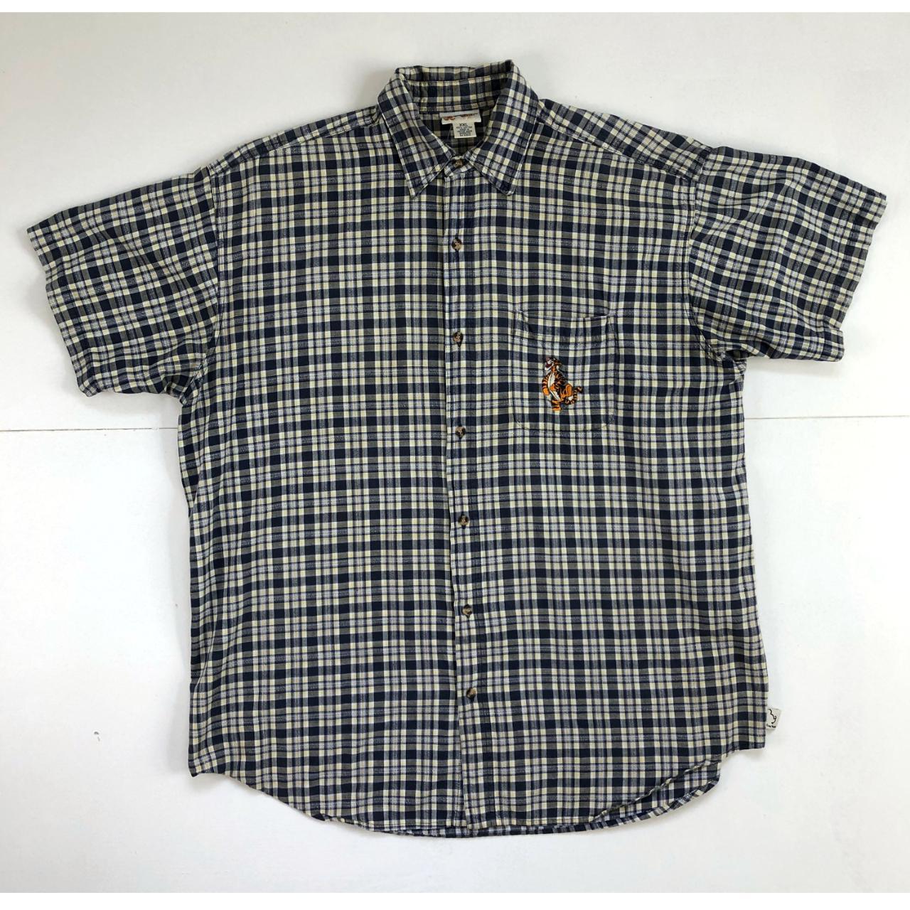 Plaid cotton button down shirt with pocket that... Depop