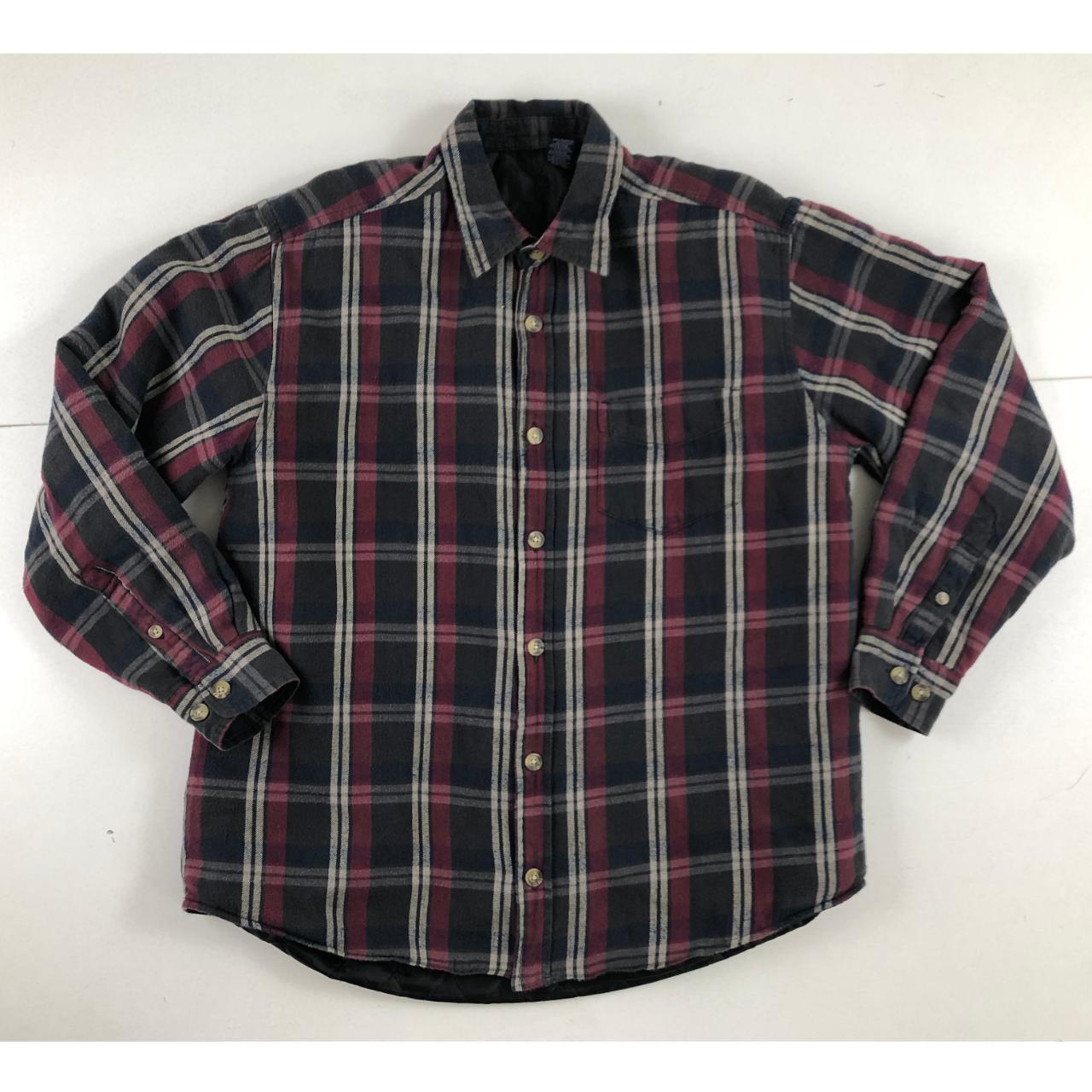 Warm flannel shirt with quilted lining. Button down... - Depop