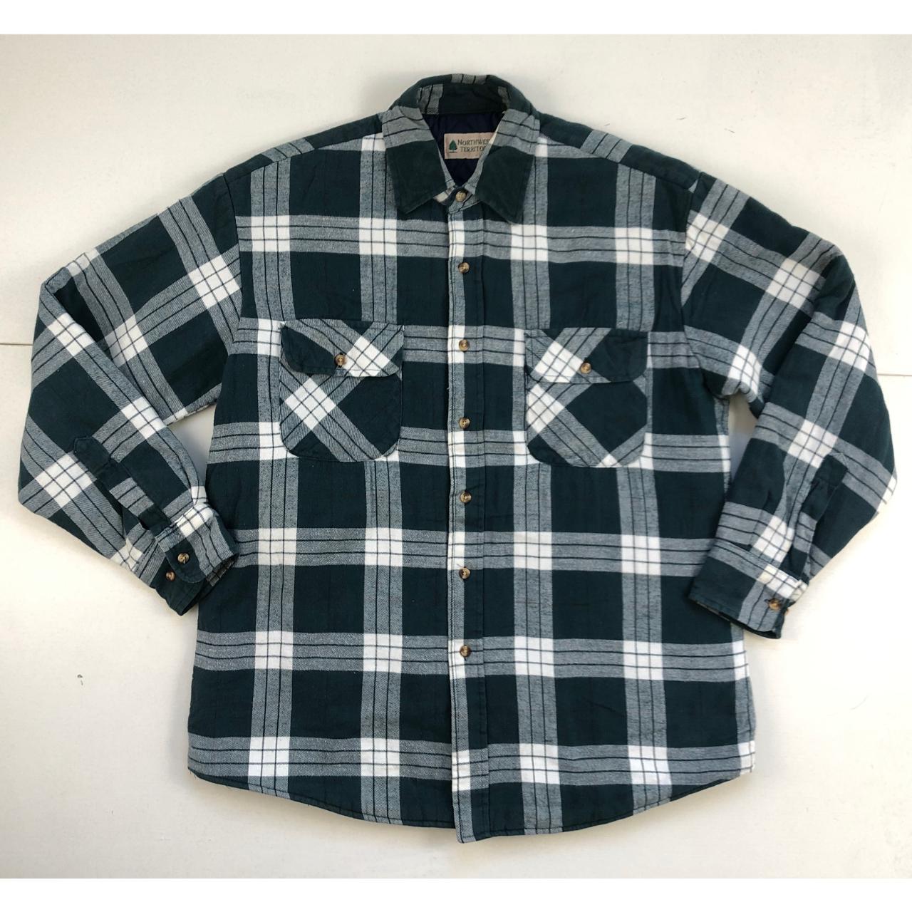 Warm flannel shirt with quilted lining. Button down... - Depop