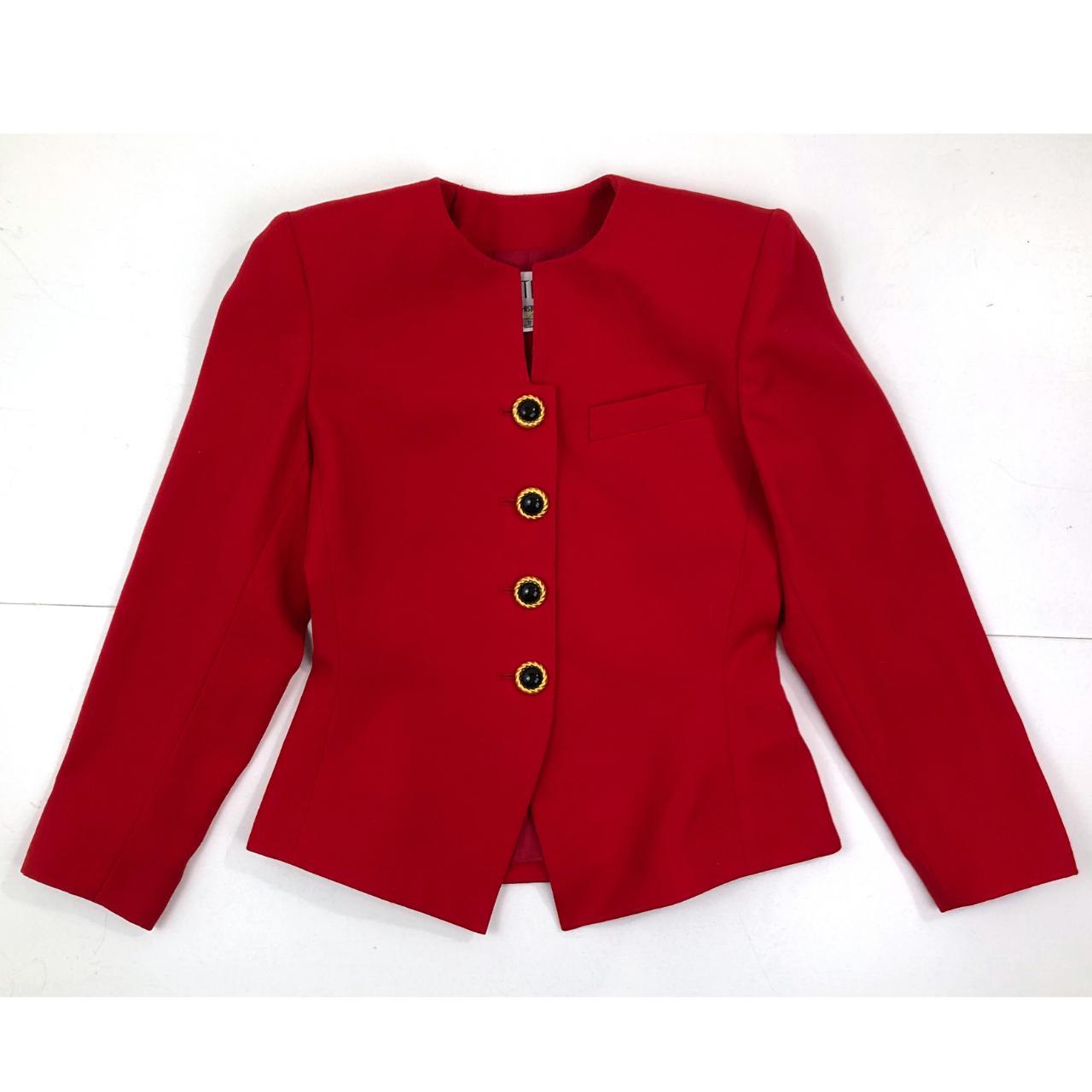 Vintage Cropped Blazer | 90s Red Military Style... - Depop