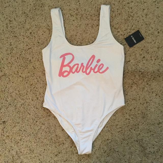 barbie # swim # bodysuit #spandex # leotard #lycra - Depop