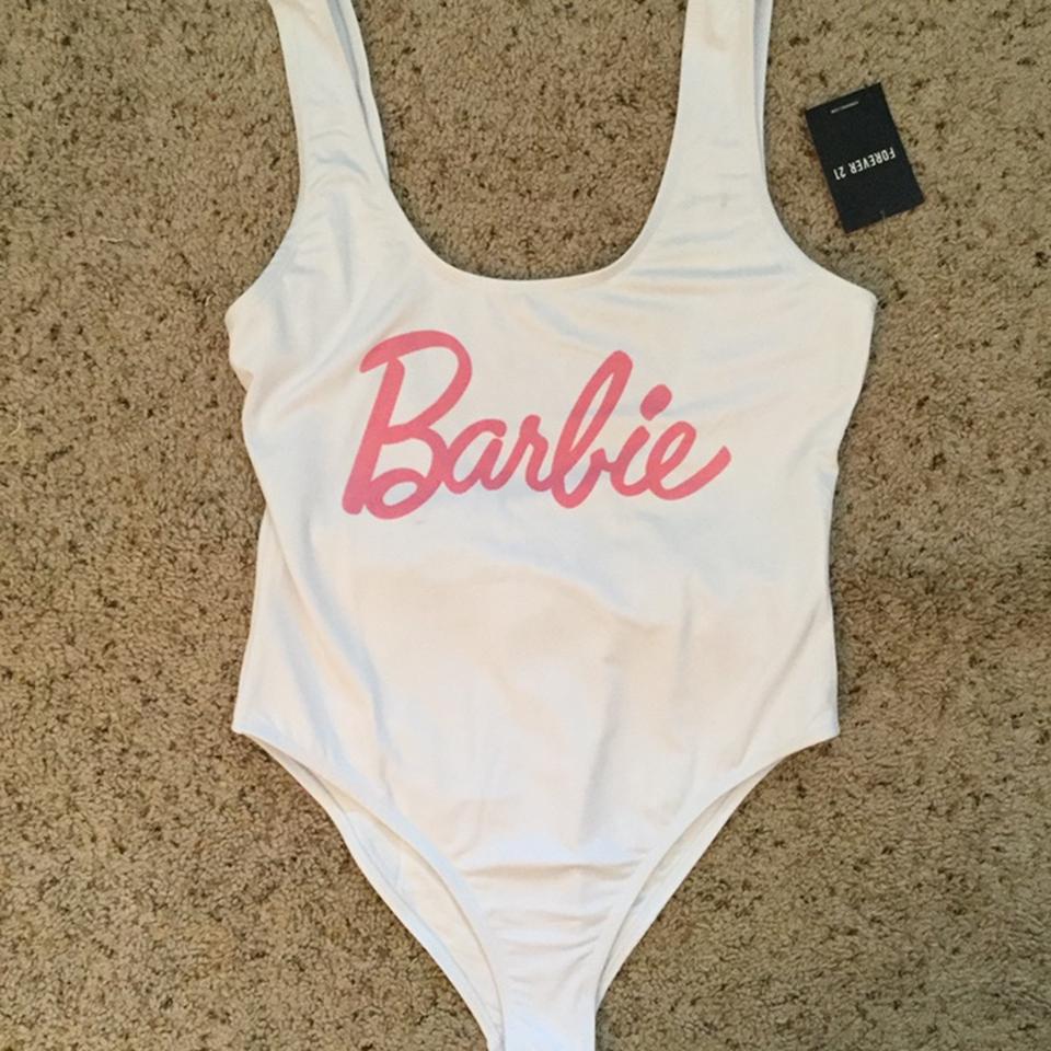 Forever 21 Barbie Graphic Bodysuit , White/pink from Forever 21 on